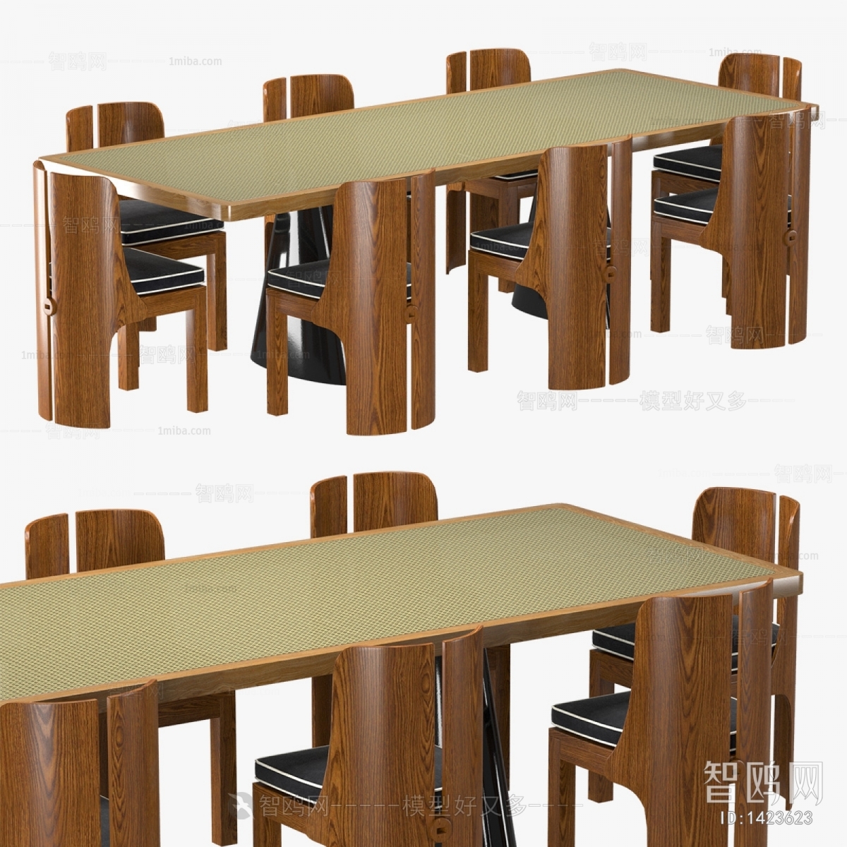 现代餐桌椅3D模型下载
