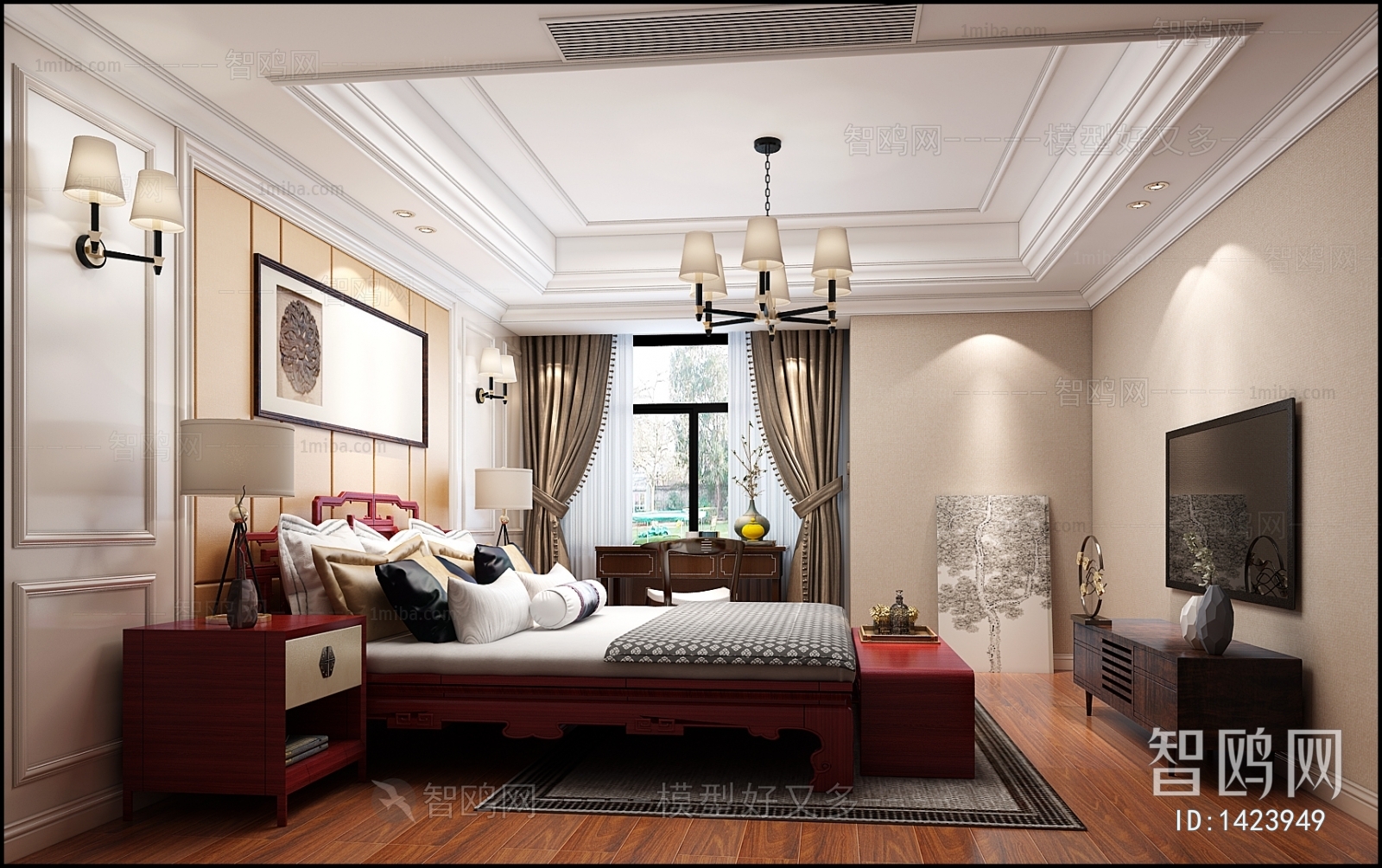 New Chinese Style Bedroom