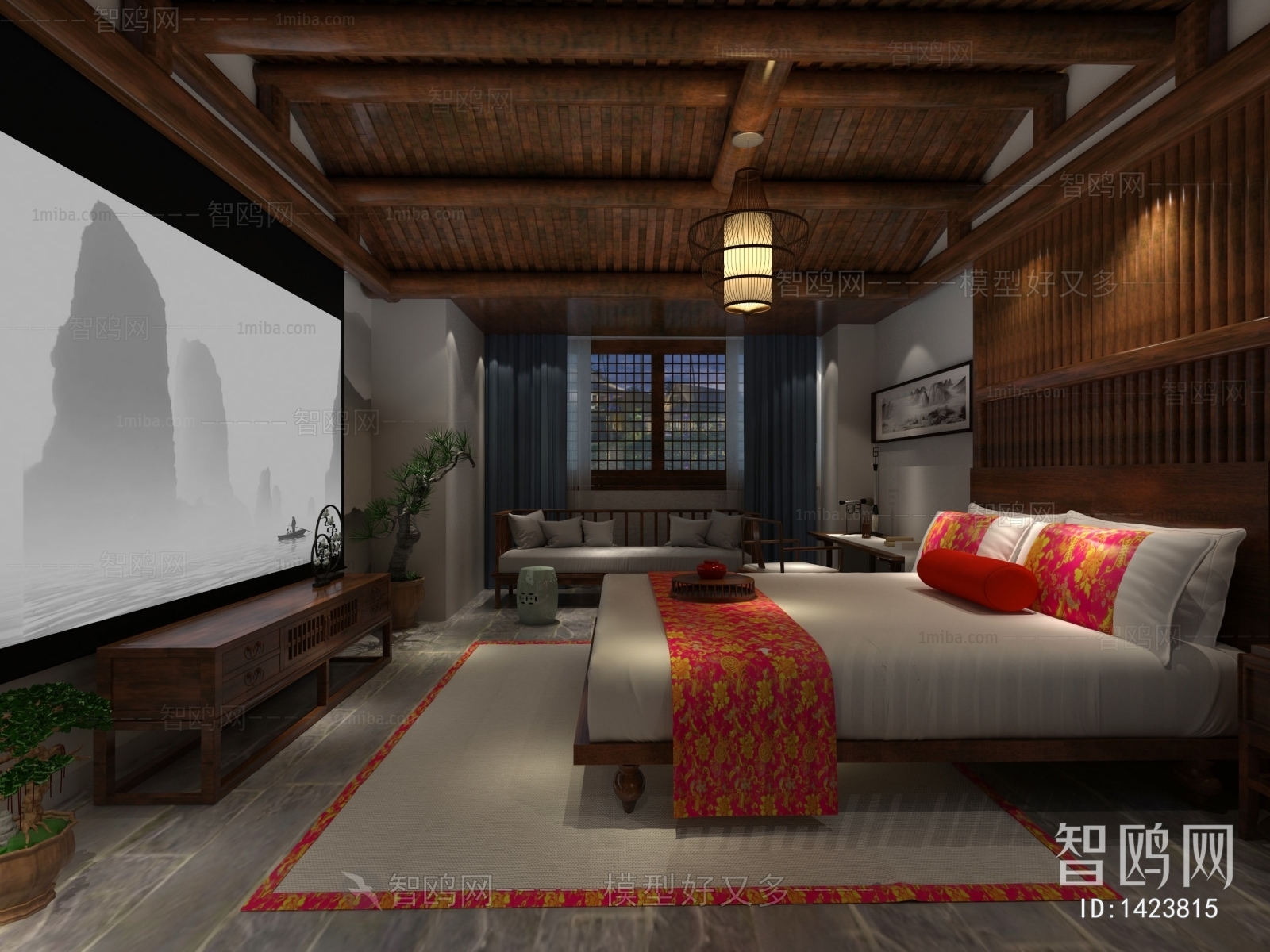 New Chinese Style Bedroom