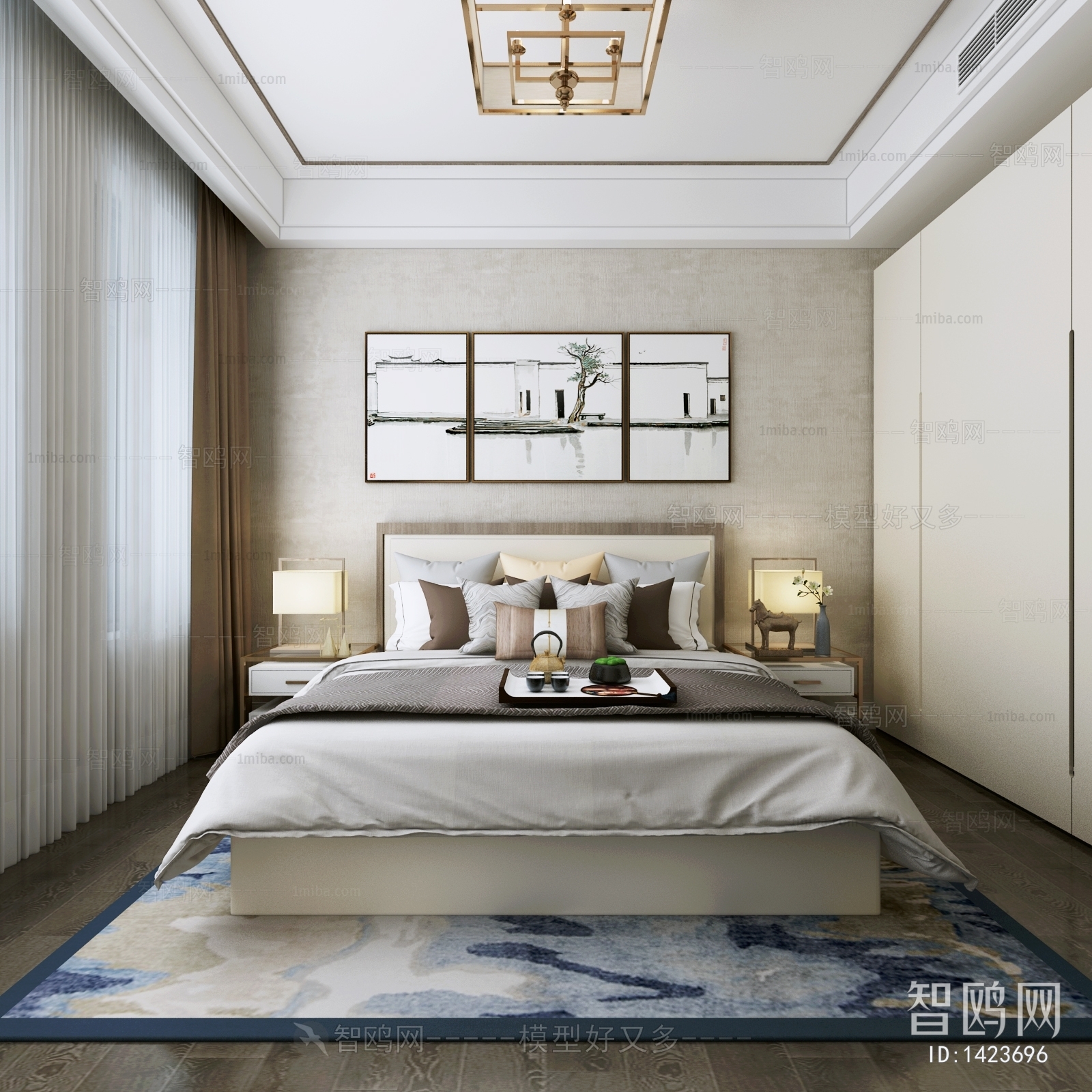 New Chinese Style Bedroom