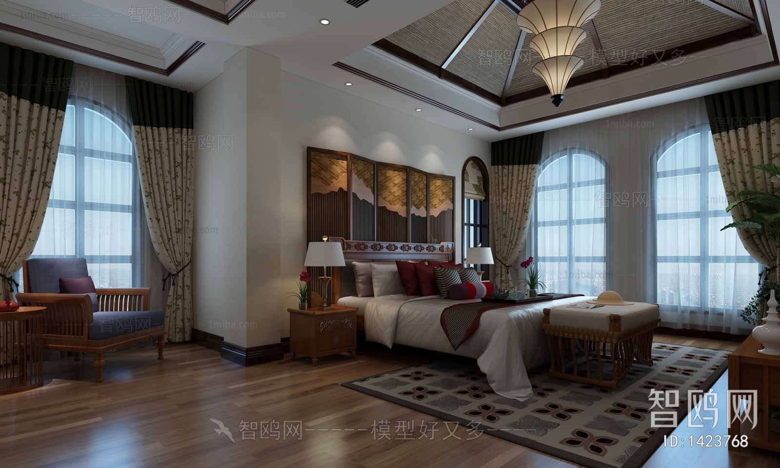 New Chinese Style Bedroom