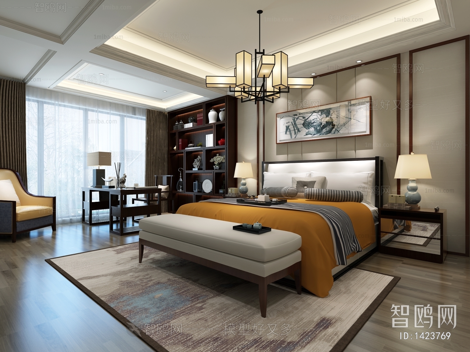 New Chinese Style Bedroom