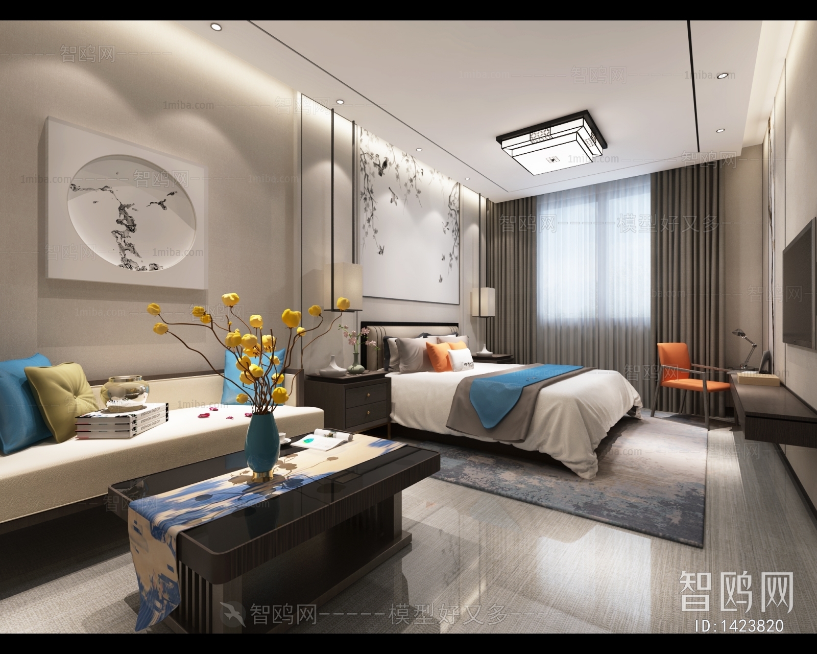 New Chinese Style Bedroom