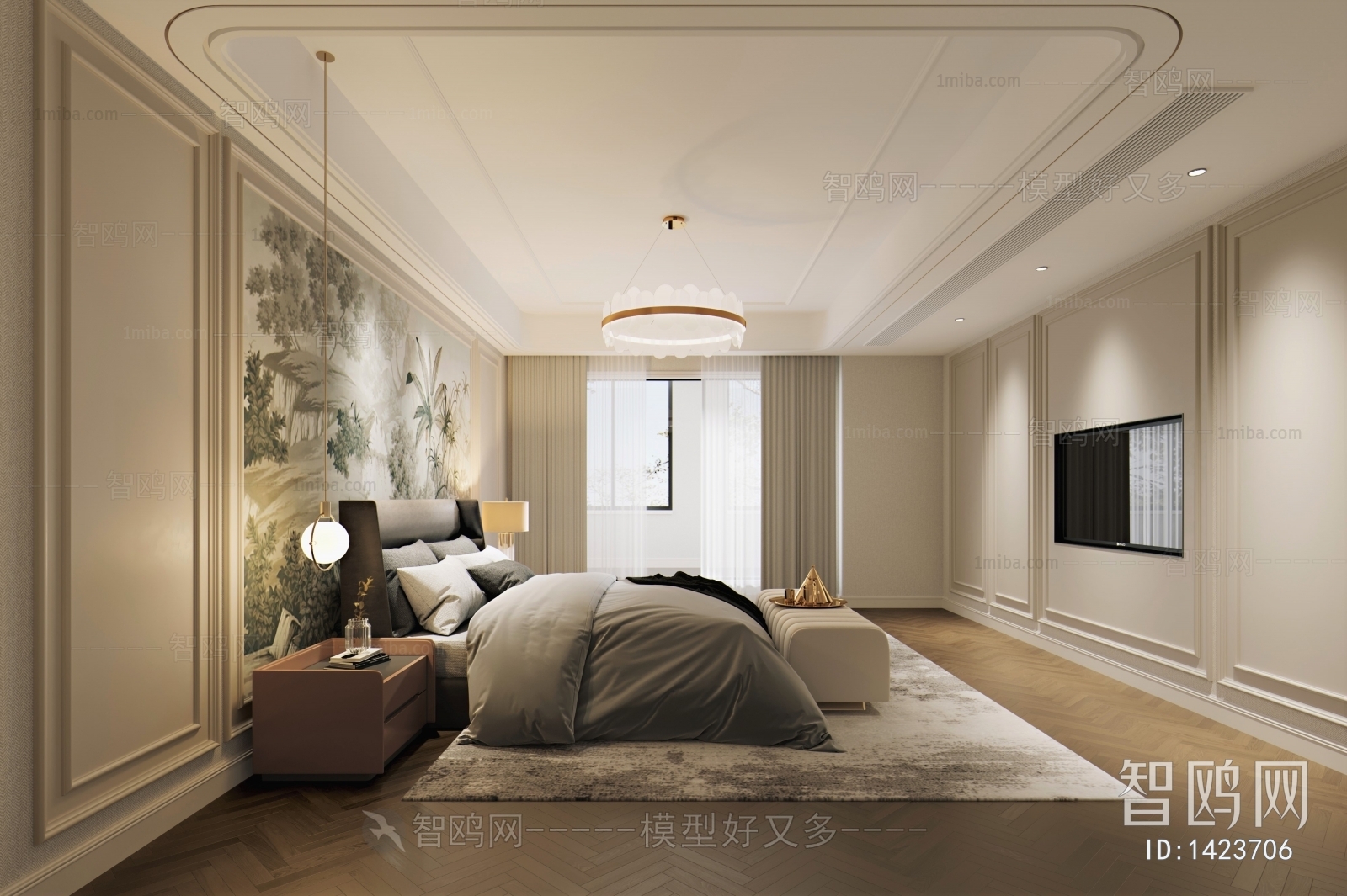 Simple European Style Bedroom