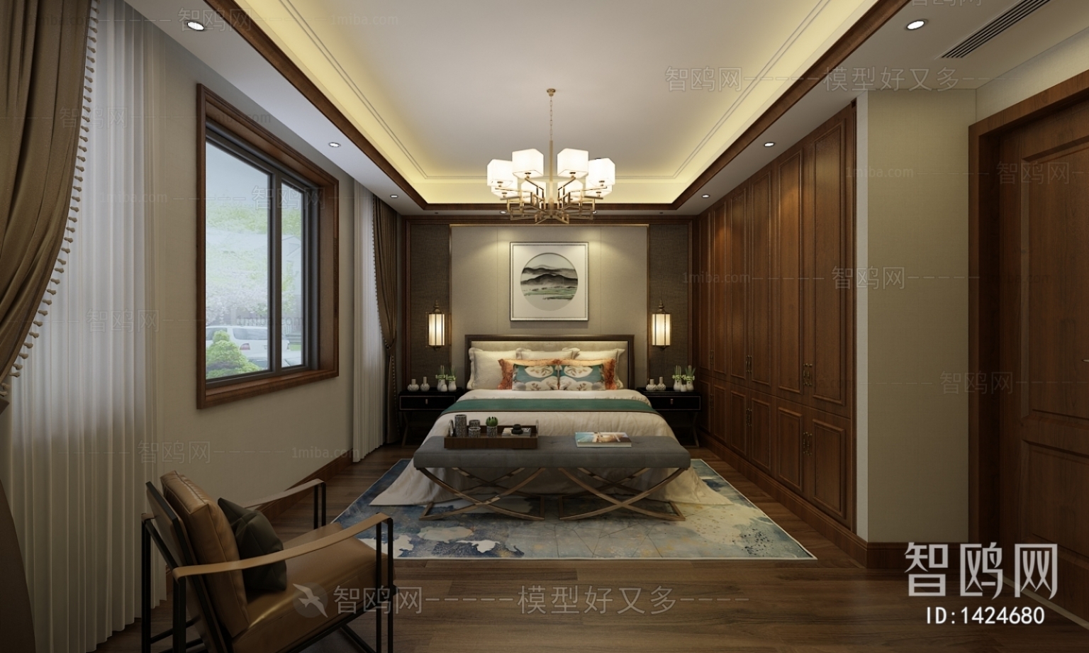 New Chinese Style Bedroom