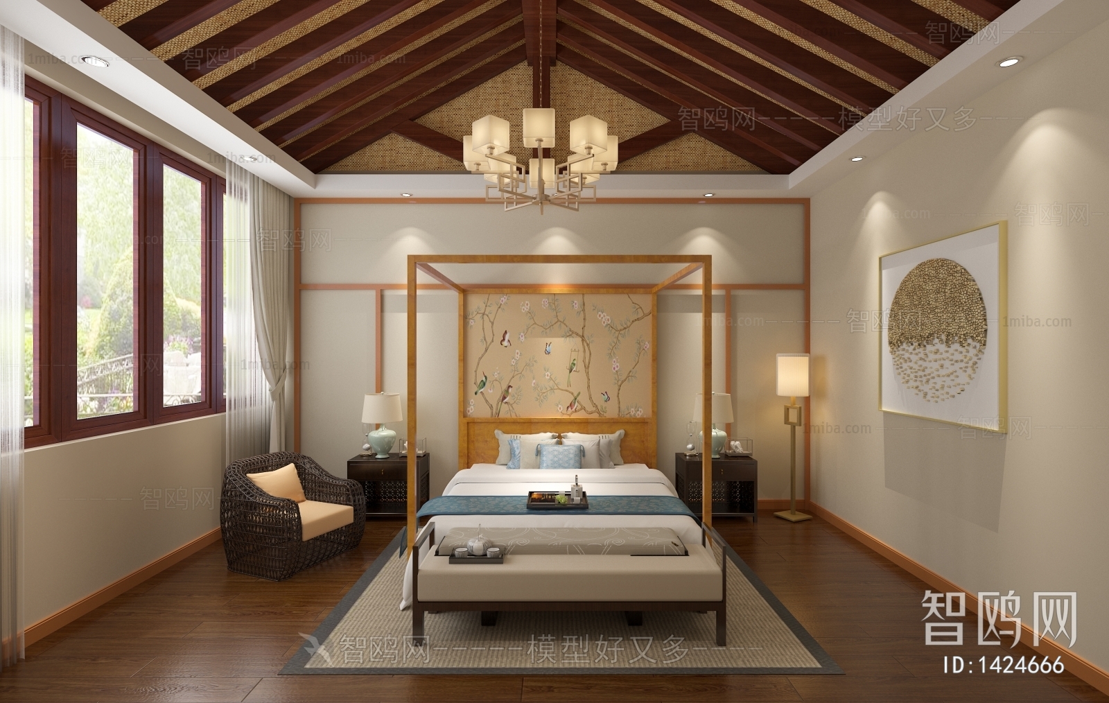 New Chinese Style Bedroom