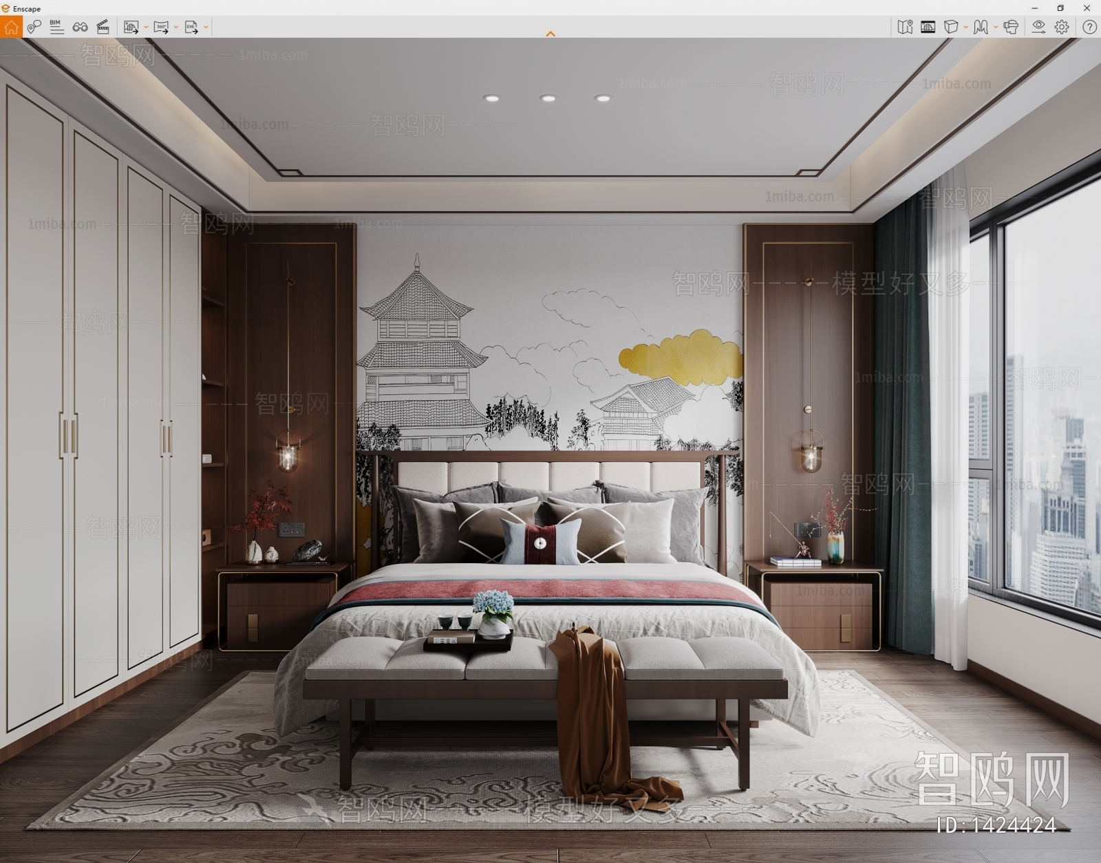 New Chinese Style Bedroom