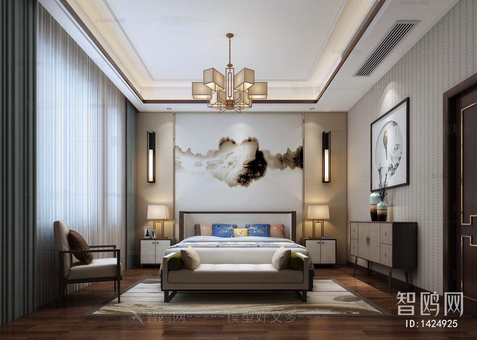 New Chinese Style Bedroom