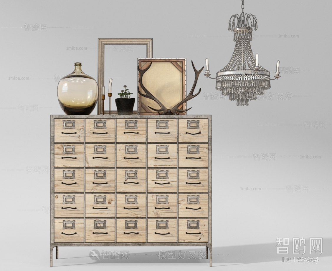 Modern Industrial Style Decorative Cabinet