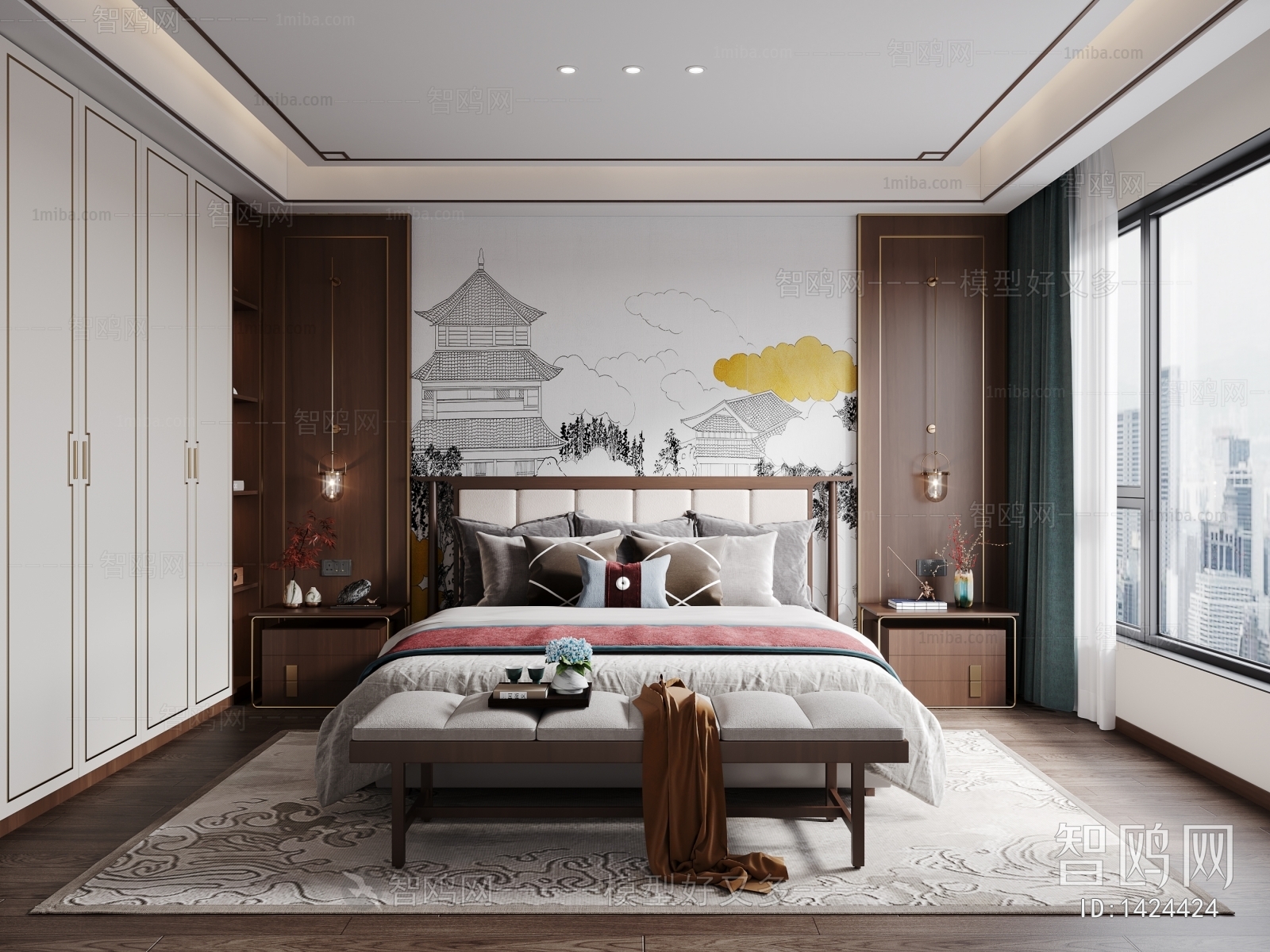 New Chinese Style Bedroom