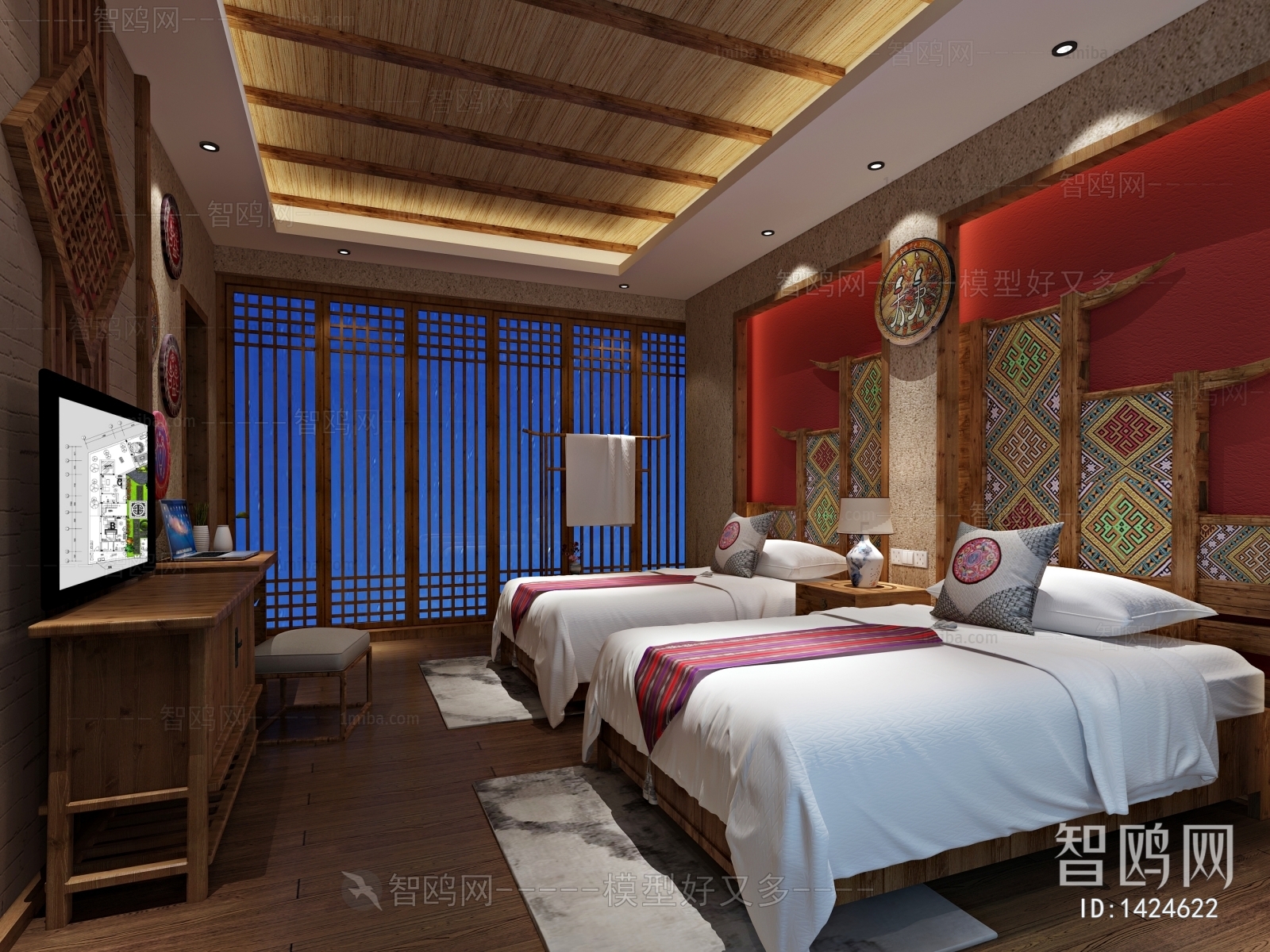 New Chinese Style Bedroom