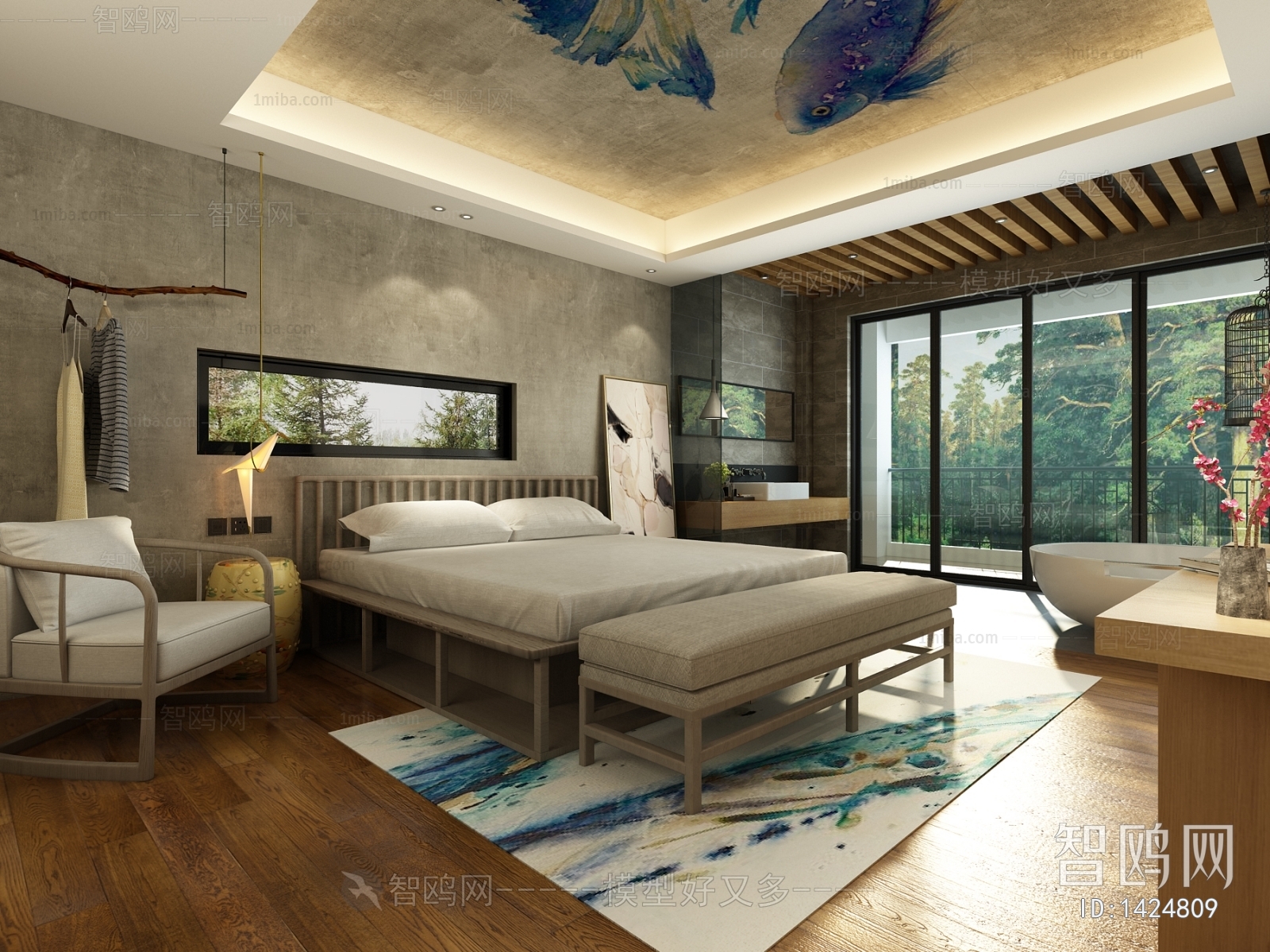 New Chinese Style Bedroom