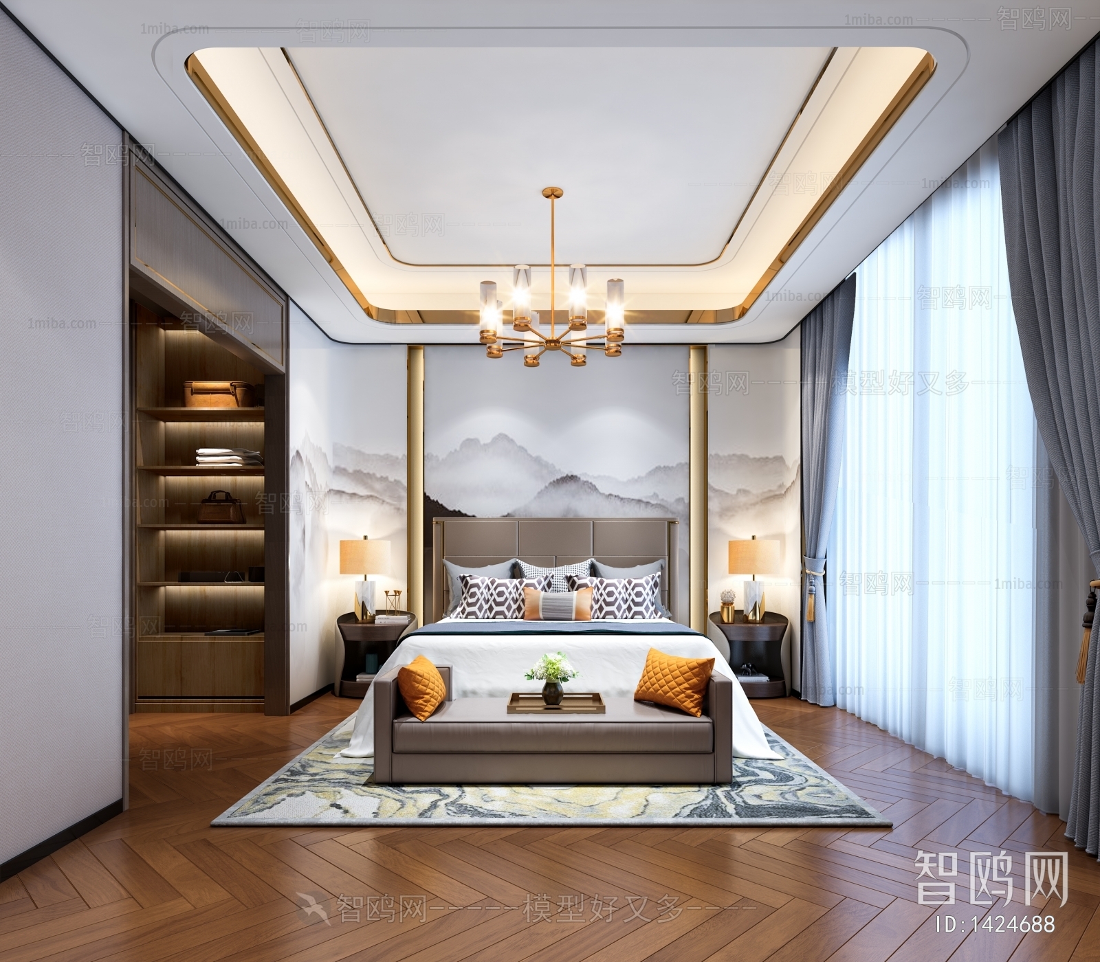 New Chinese Style Bedroom