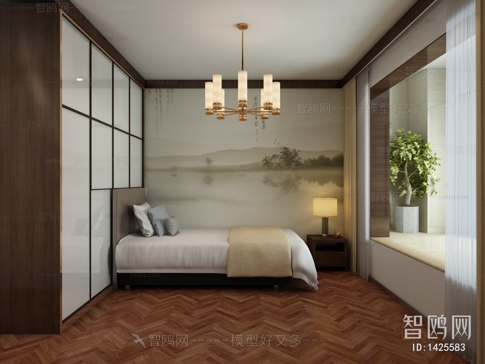 New Chinese Style Bedroom