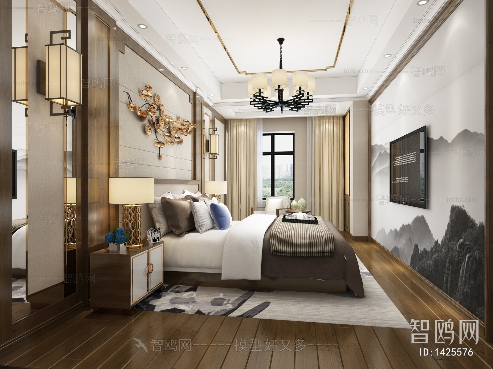 New Chinese Style Bedroom