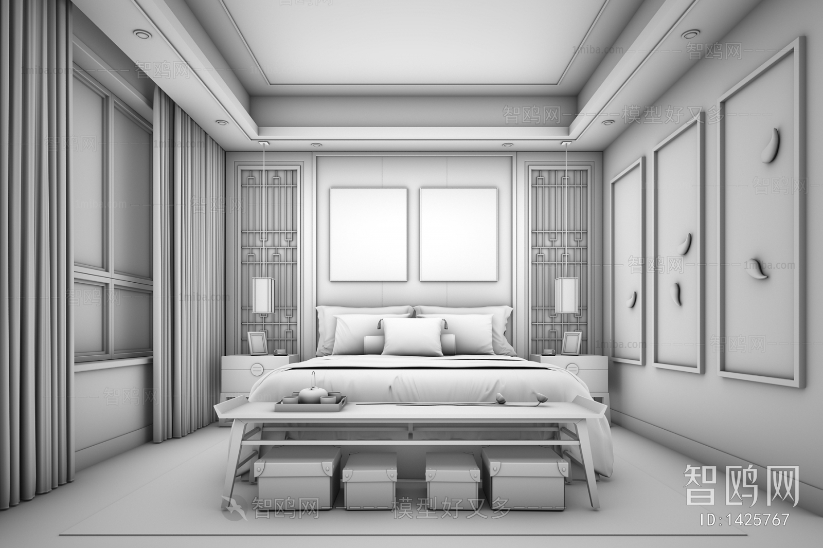 New Chinese Style Bedroom