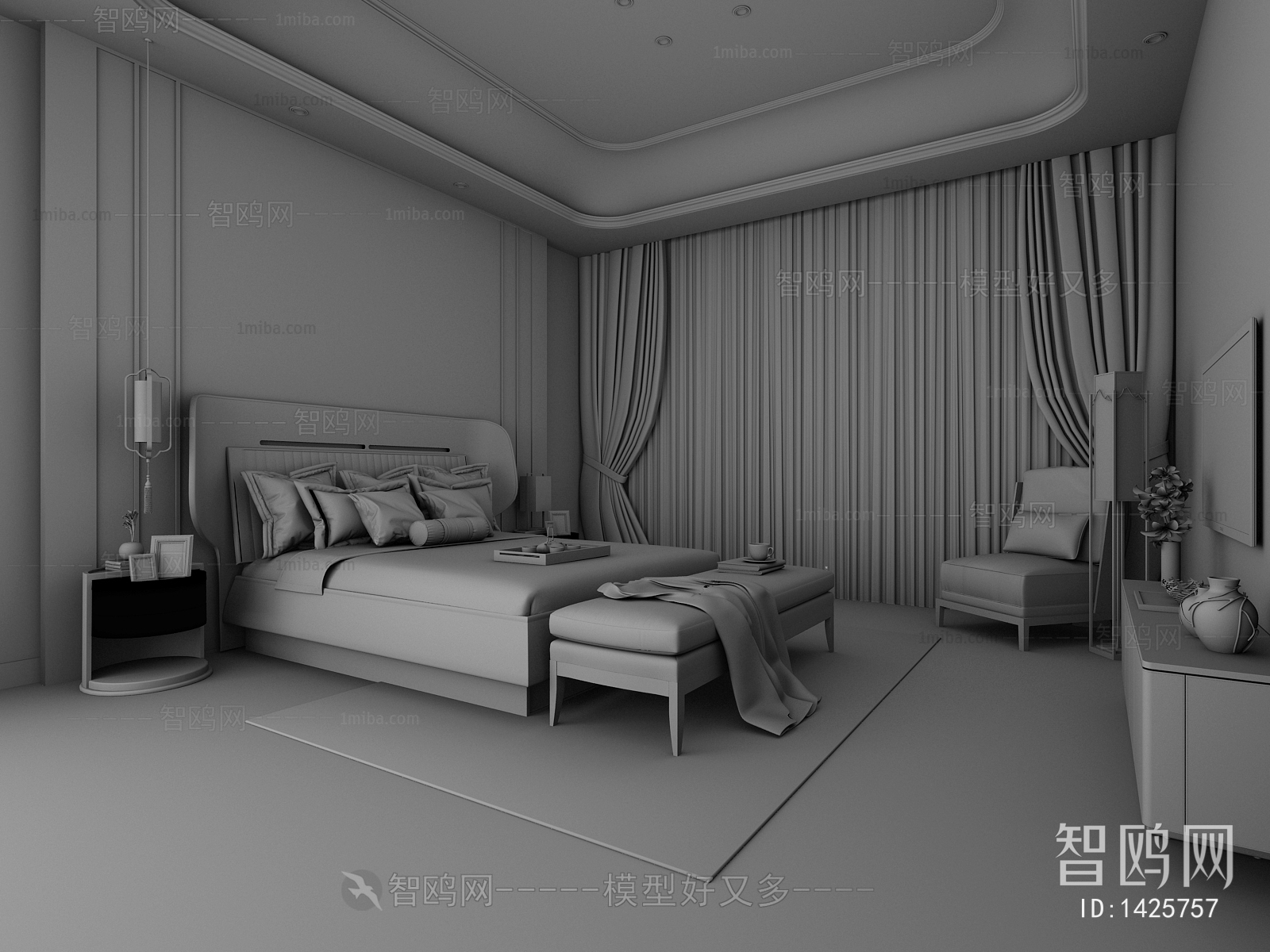 New Chinese Style Bedroom