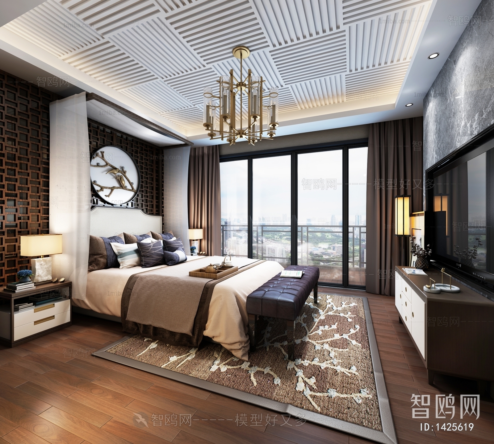 New Chinese Style Bedroom