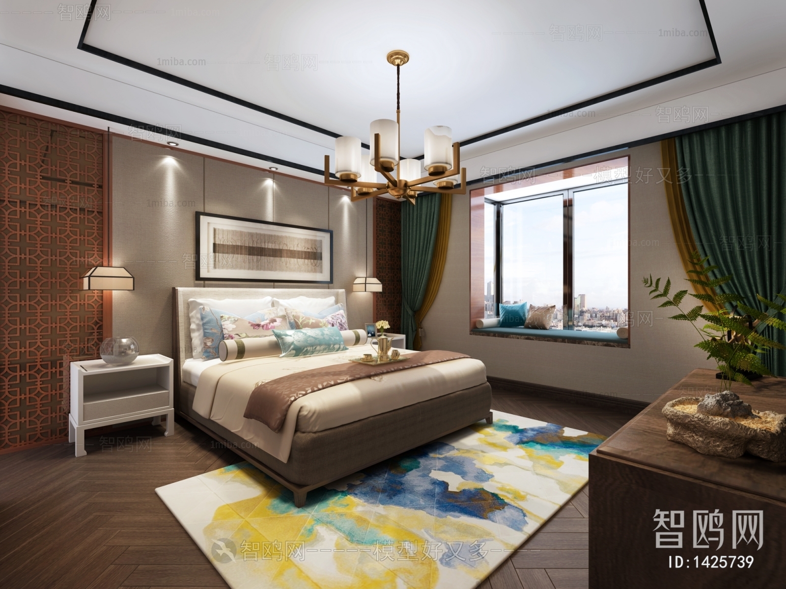 New Chinese Style Bedroom