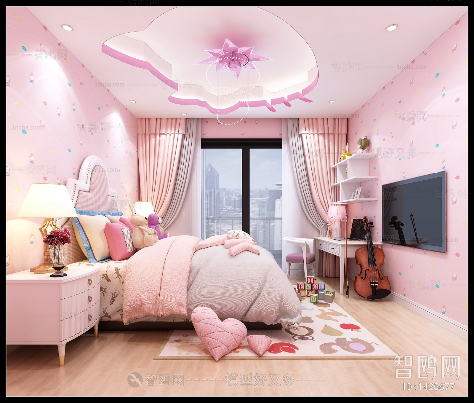 Simple European Style Girl's Room Daughter's Room