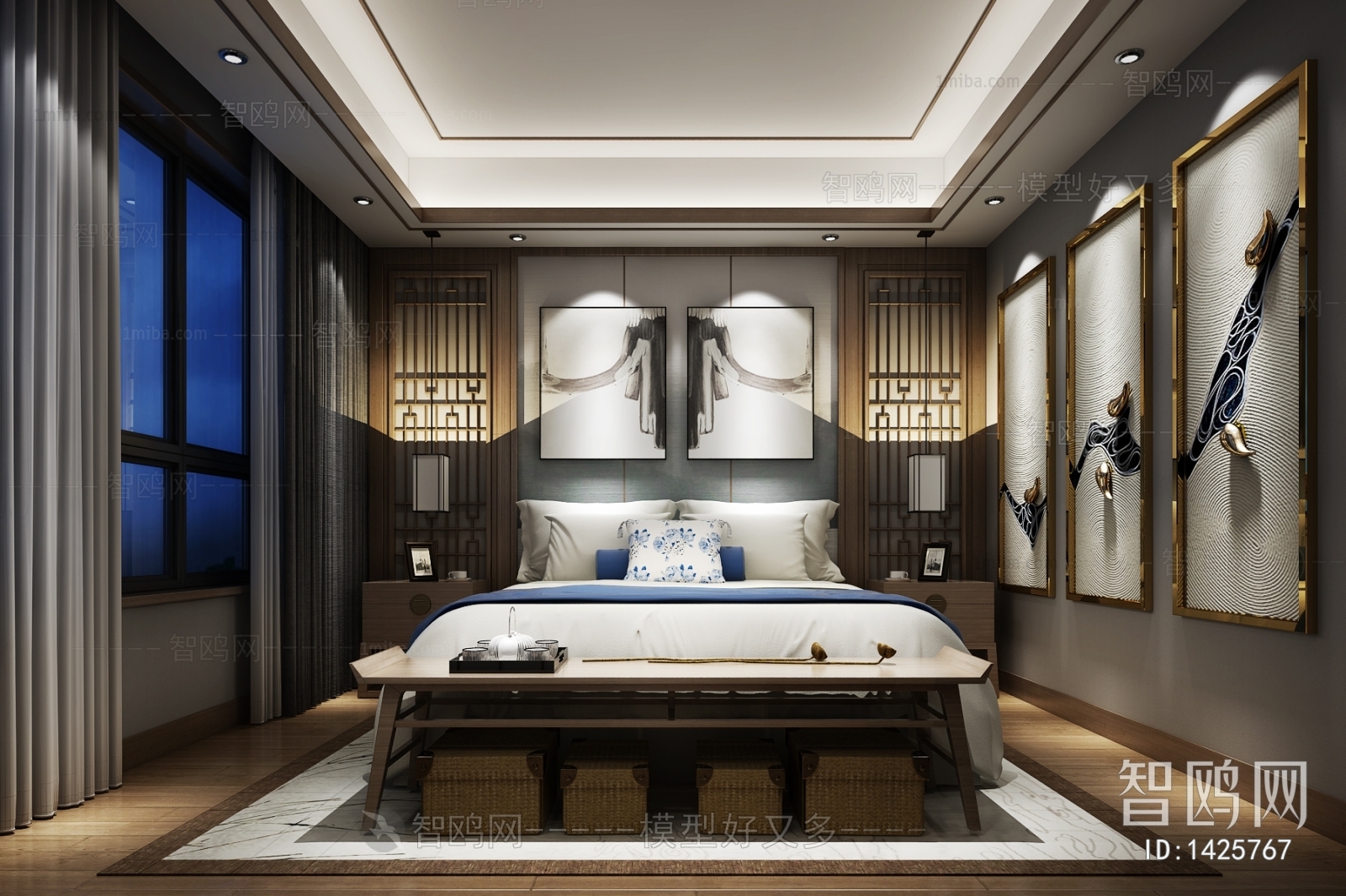 New Chinese Style Bedroom