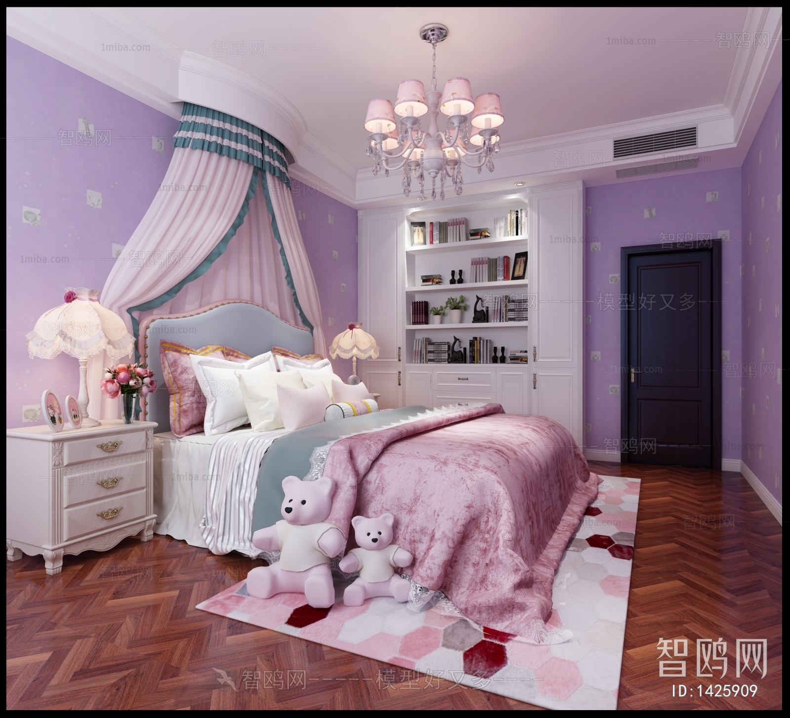 Simple European Style Girl's Room Daughter's Room