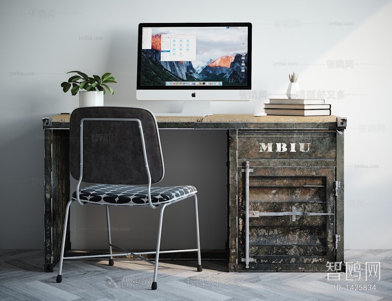 Industrial Style Computer Desk And Chair