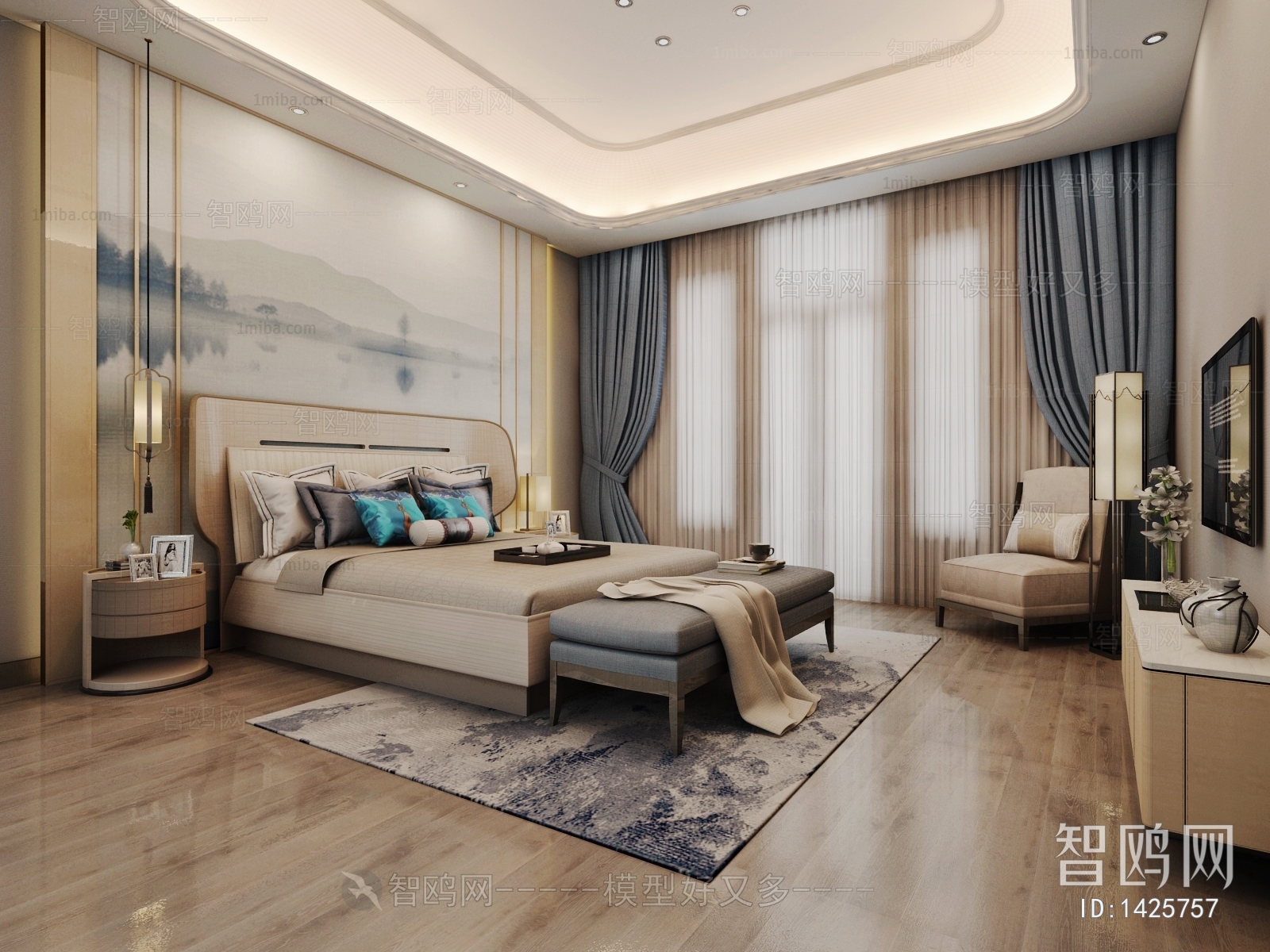 New Chinese Style Bedroom