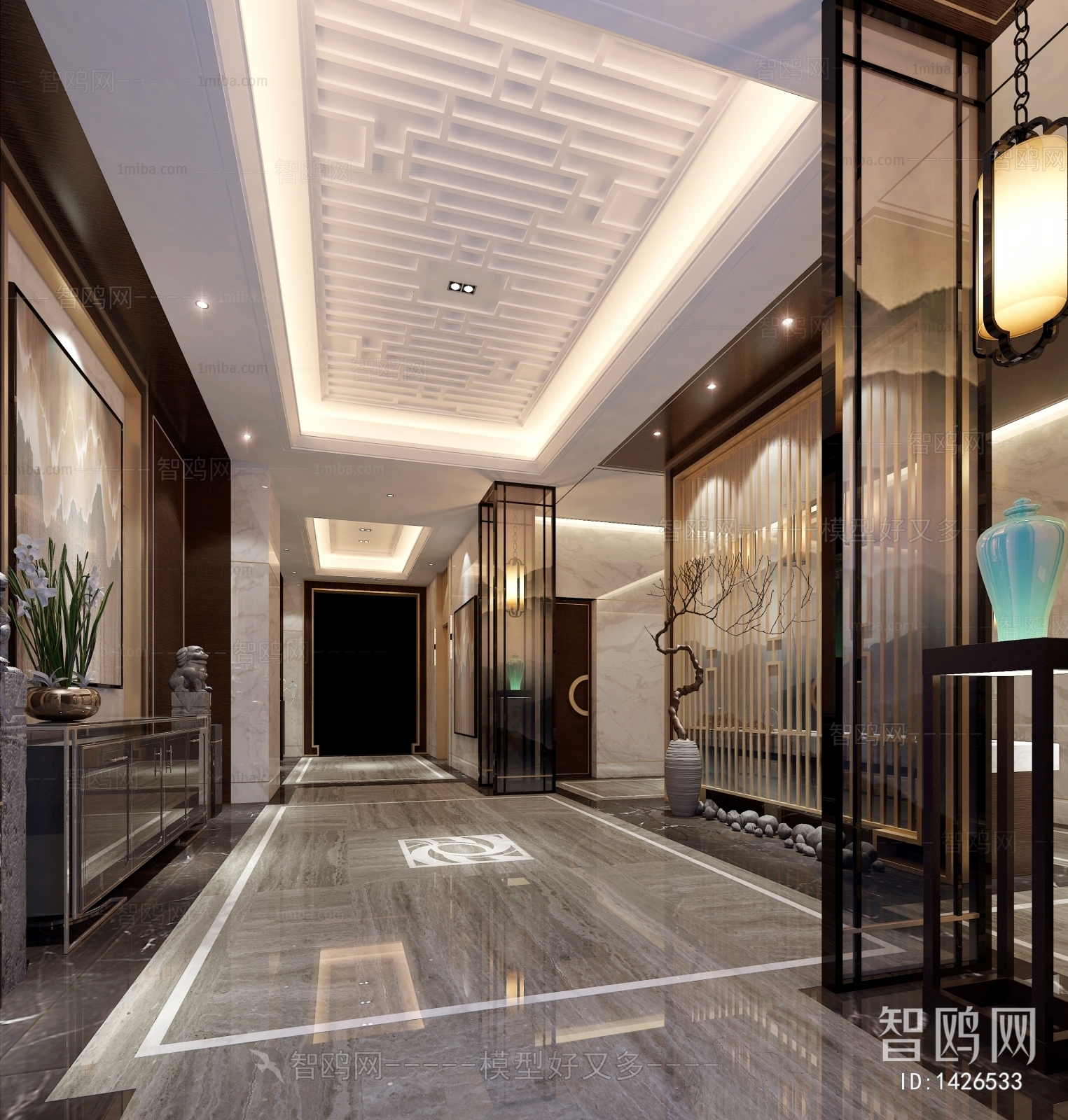 New Chinese Style Elevator Hall