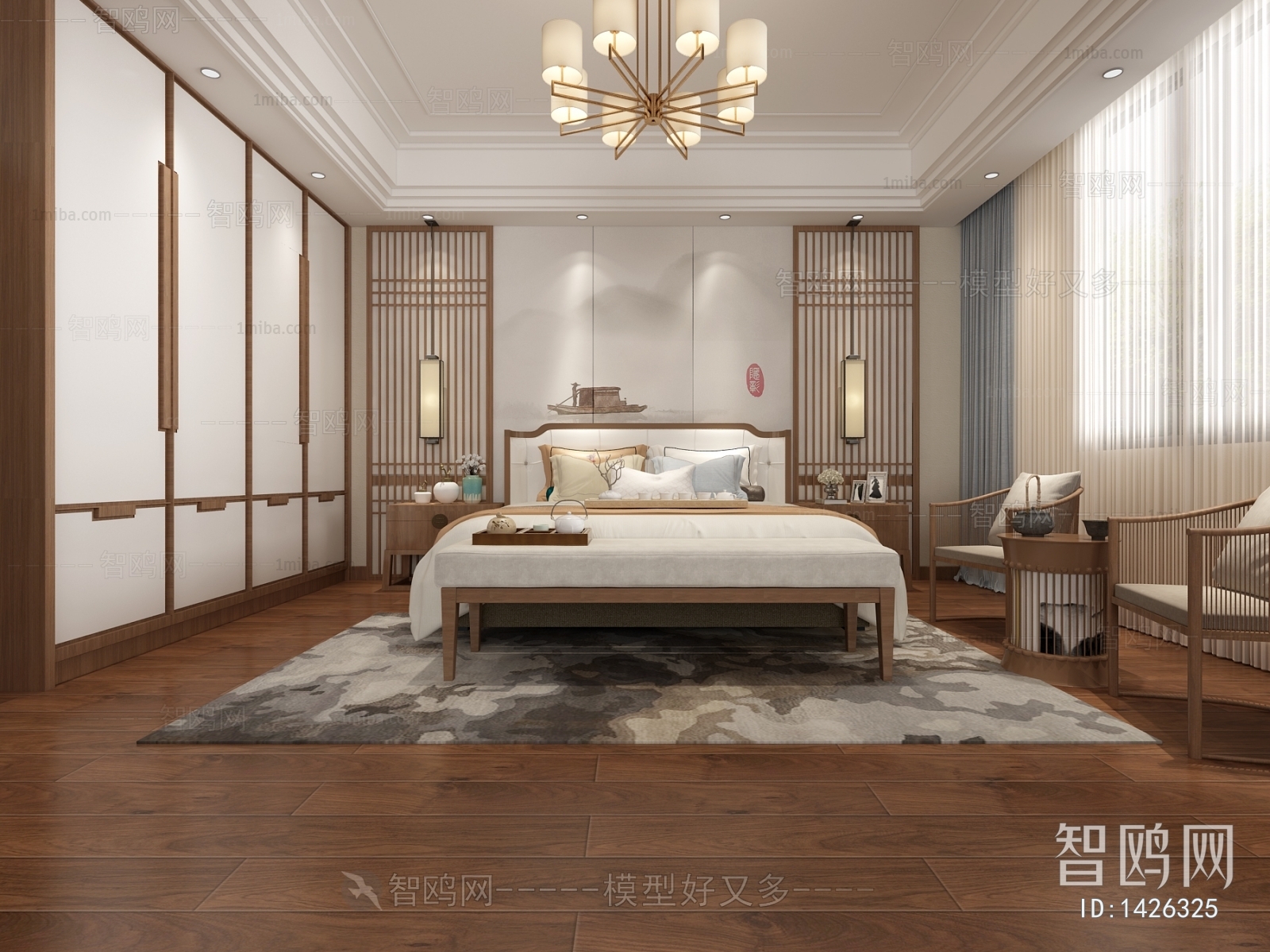 New Chinese Style Bedroom