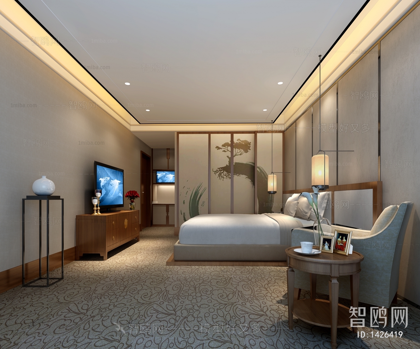 New Chinese Style Bedroom