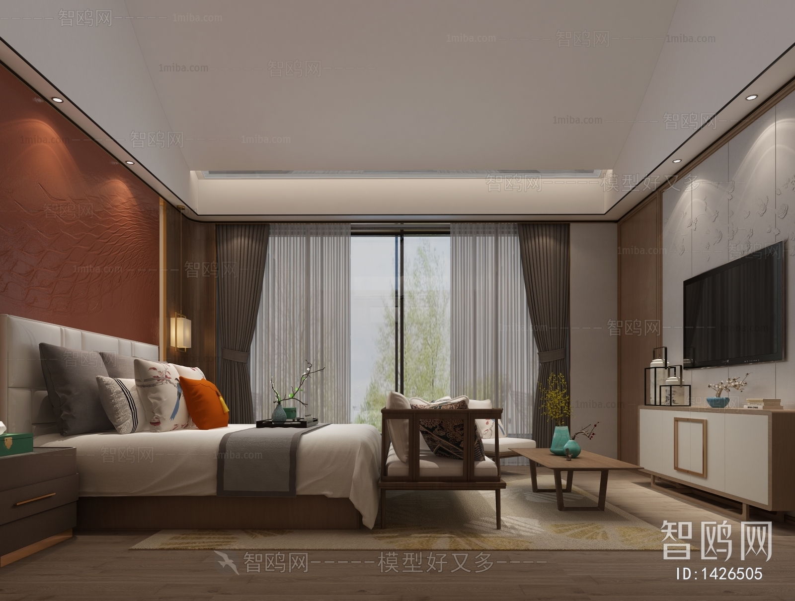 New Chinese Style Bedroom