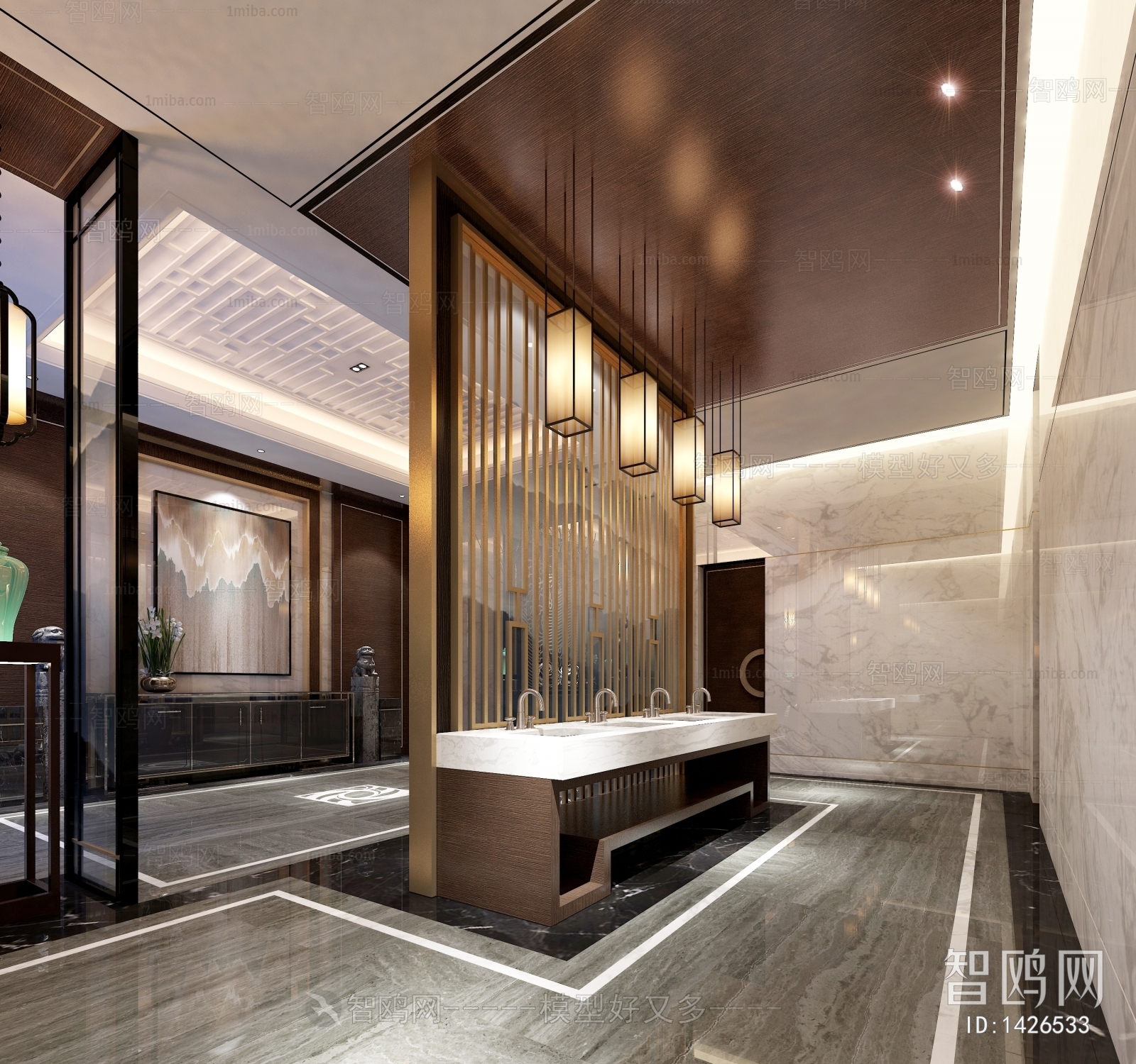 New Chinese Style Elevator Hall