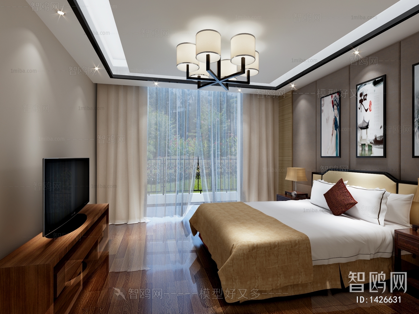 New Chinese Style Bedroom