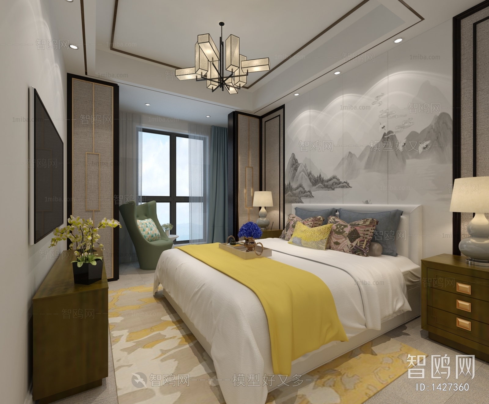 New Chinese Style Bedroom