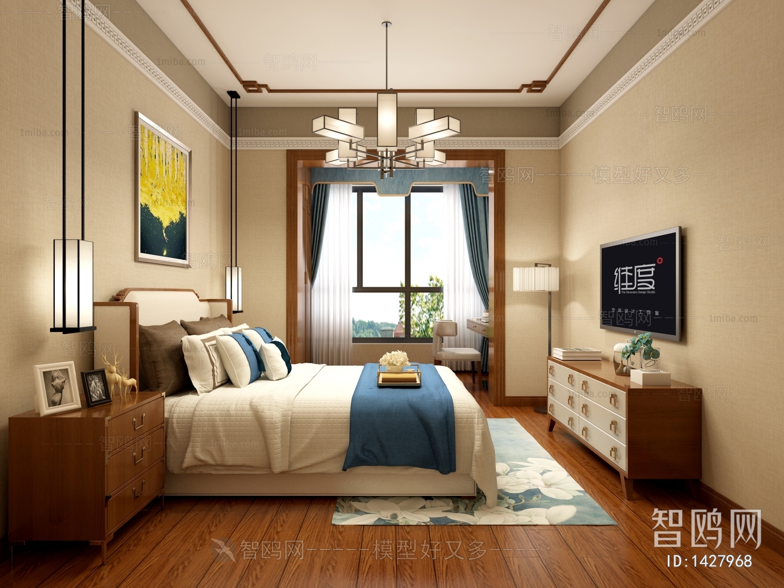 New Chinese Style Bedroom