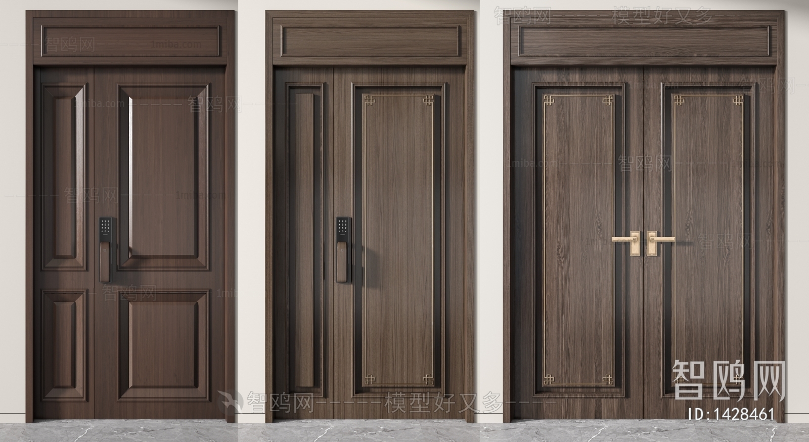 Modern Unequal Double Door