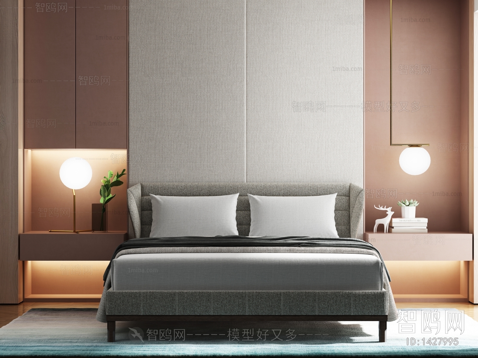 Post Modern Style Double Bed