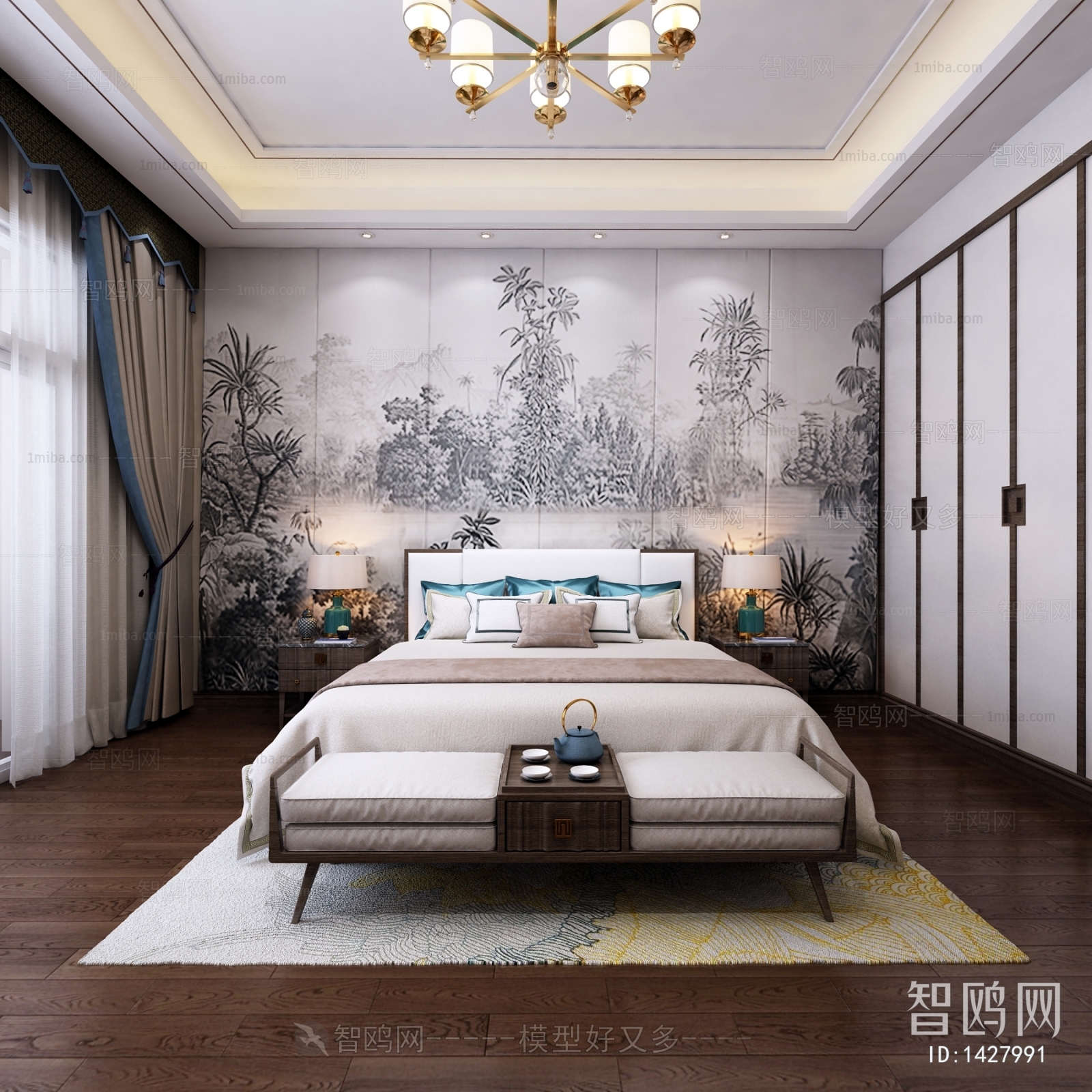 New Chinese Style Bedroom