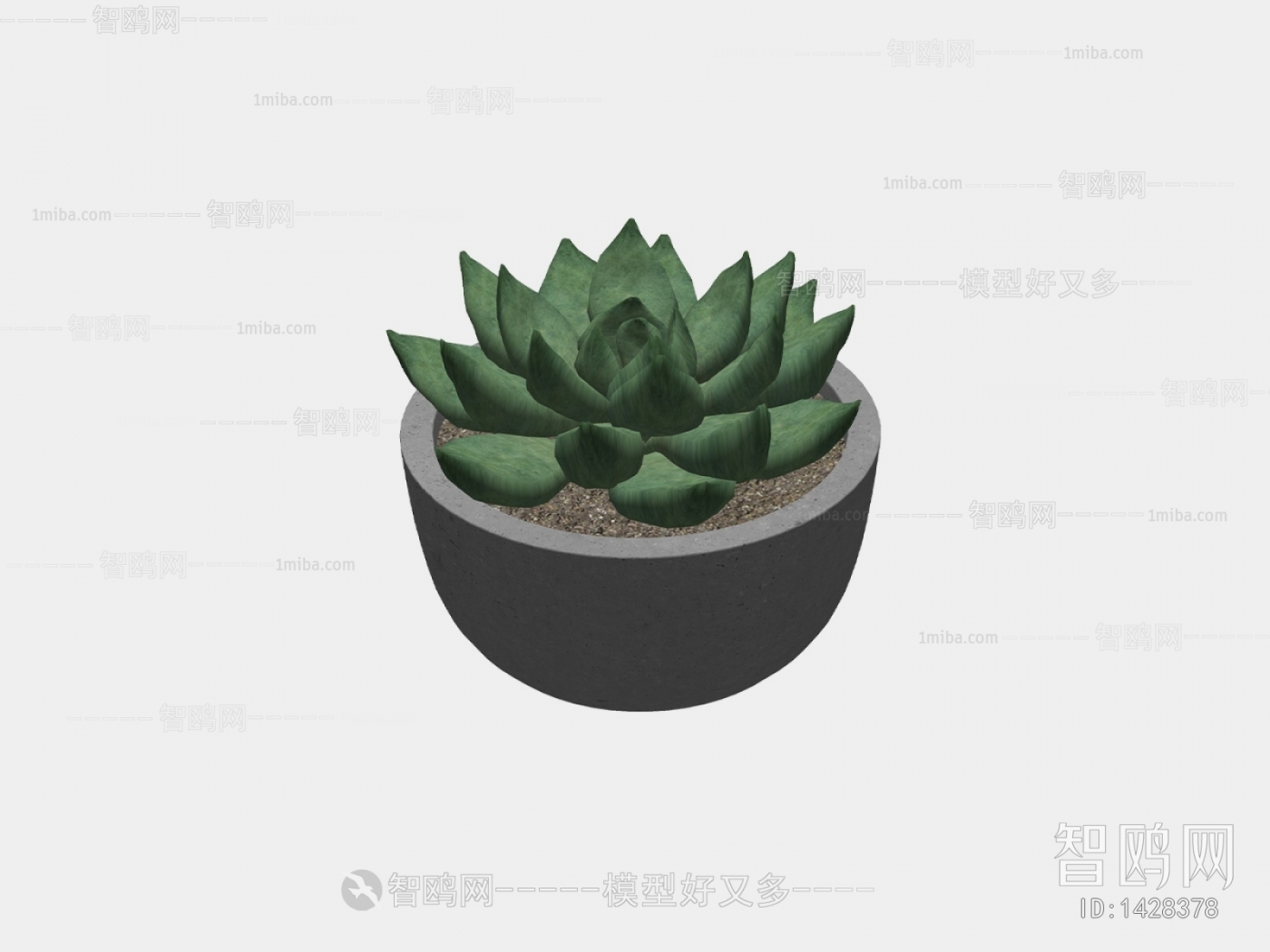 Modern Potted Green Plant