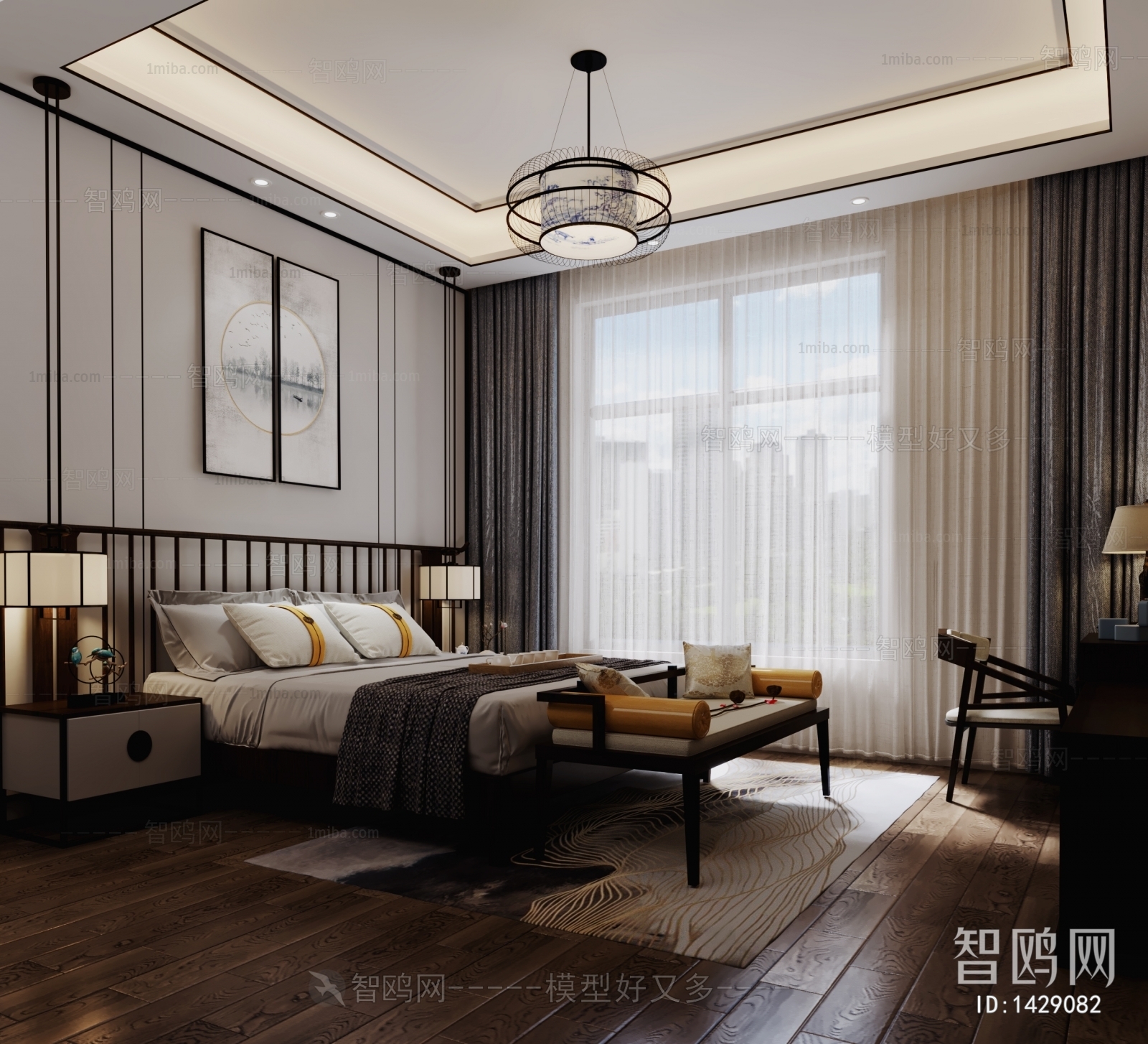 New Chinese Style Bedroom