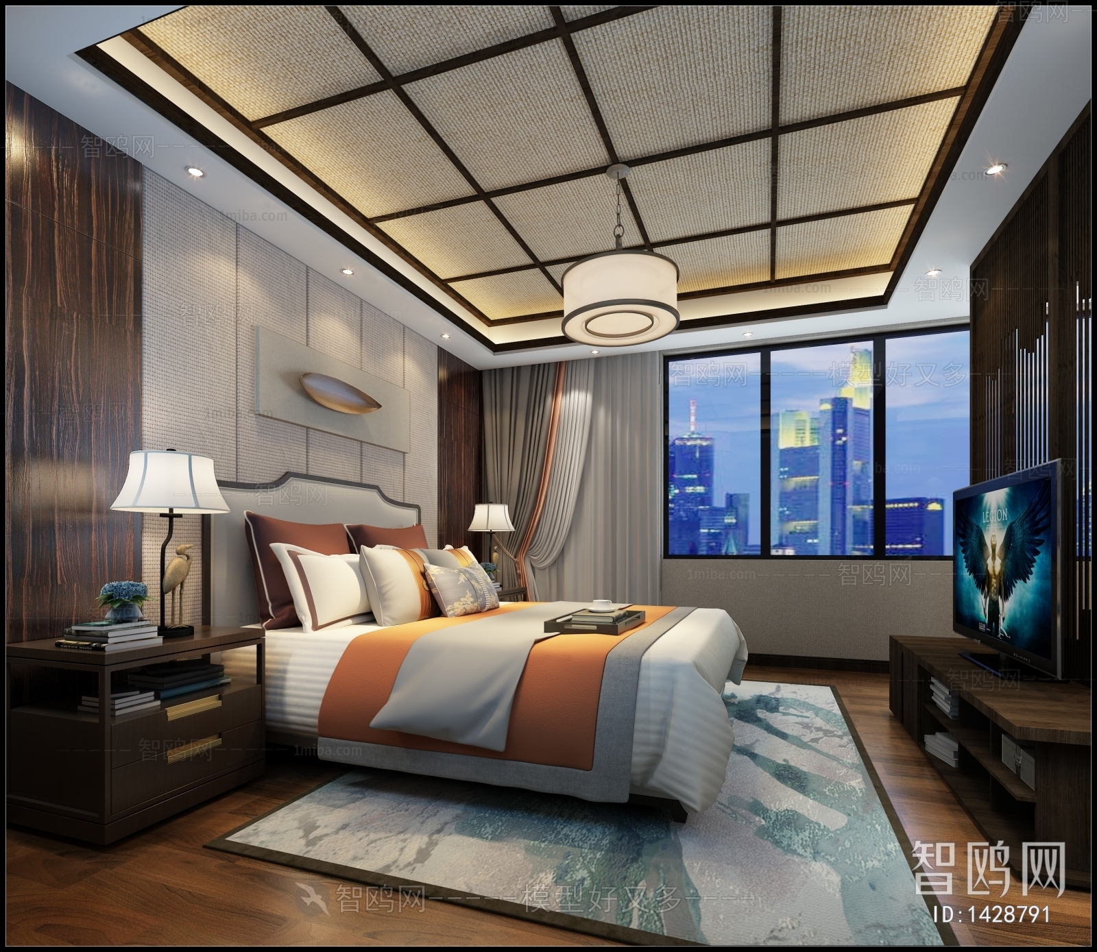 New Chinese Style Bedroom