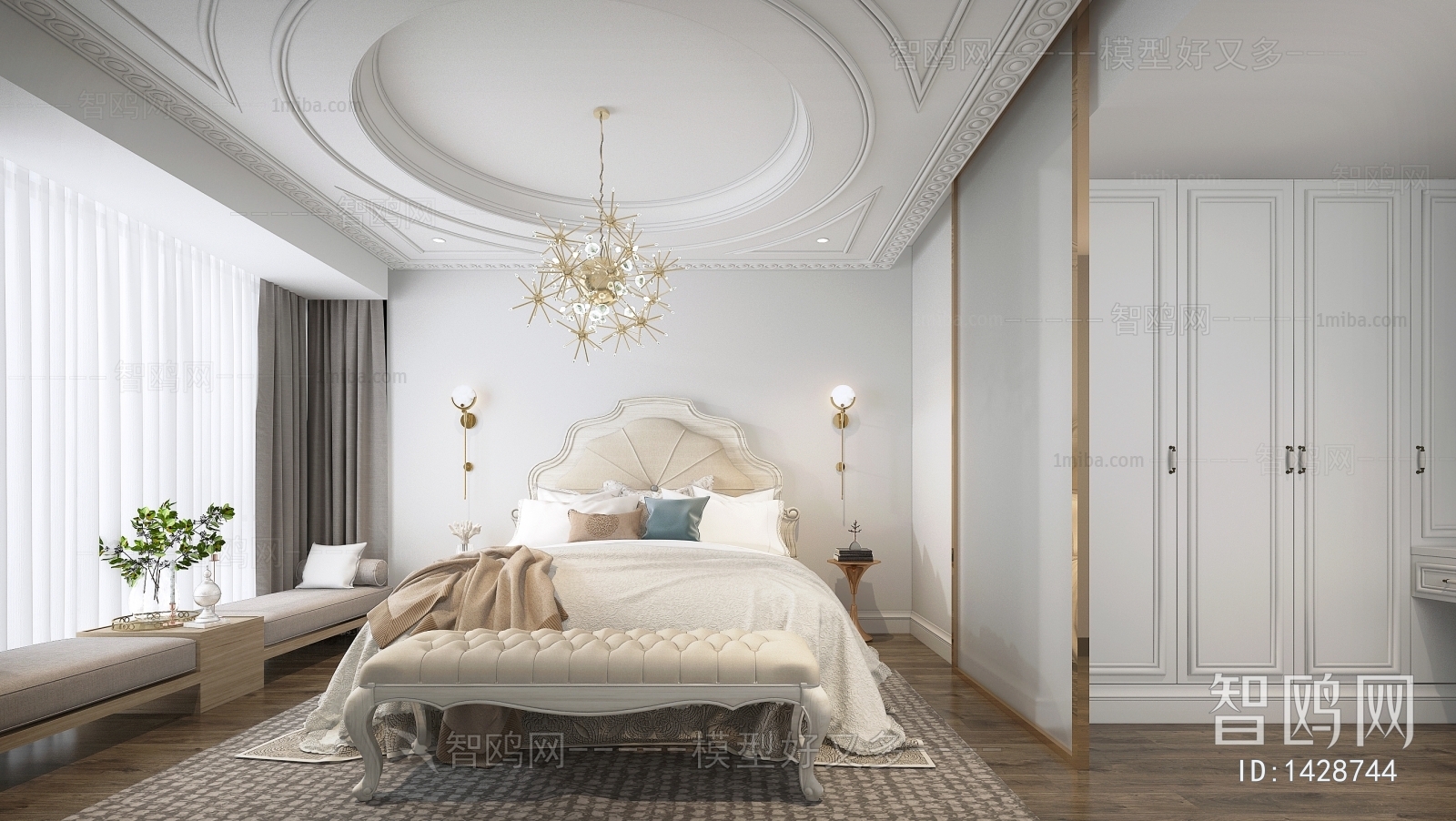 Simple European Style Bedroom