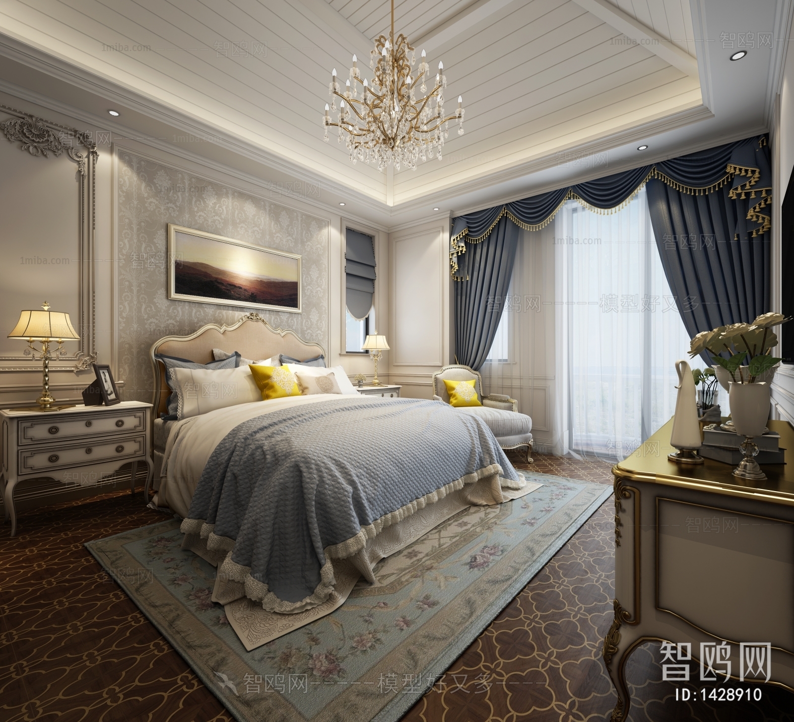 Simple European Style Bedroom