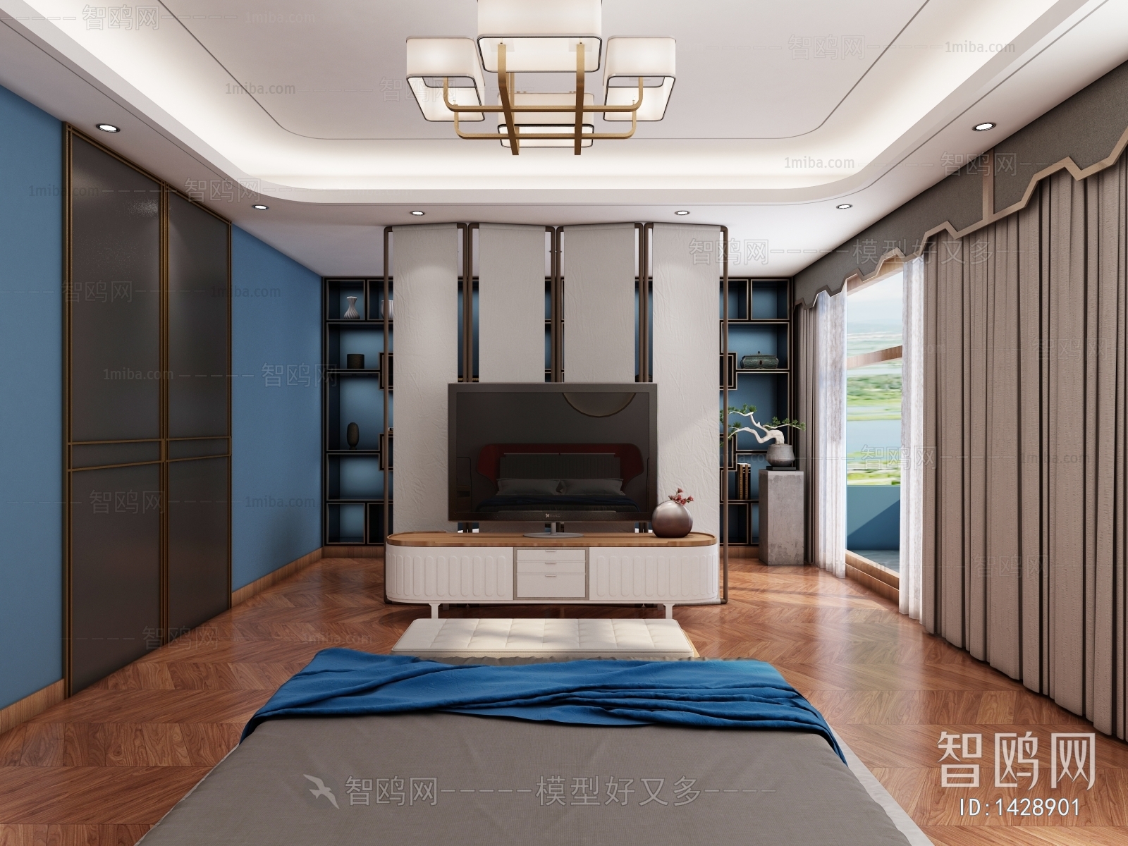 New Chinese Style Bedroom