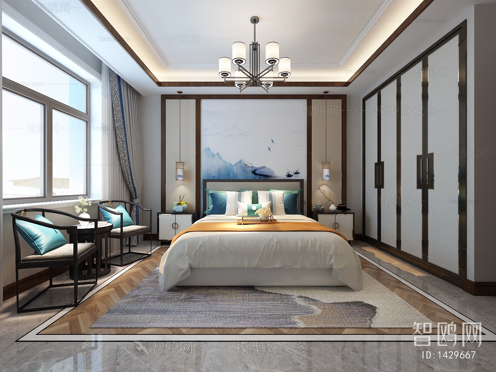 New Chinese Style Bedroom