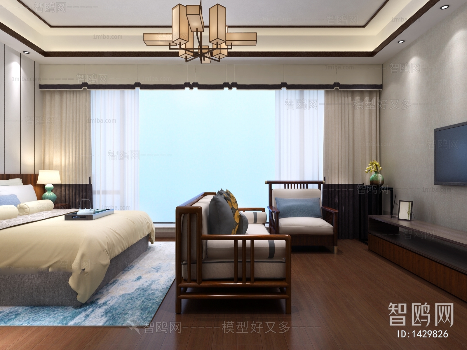 New Chinese Style Bedroom