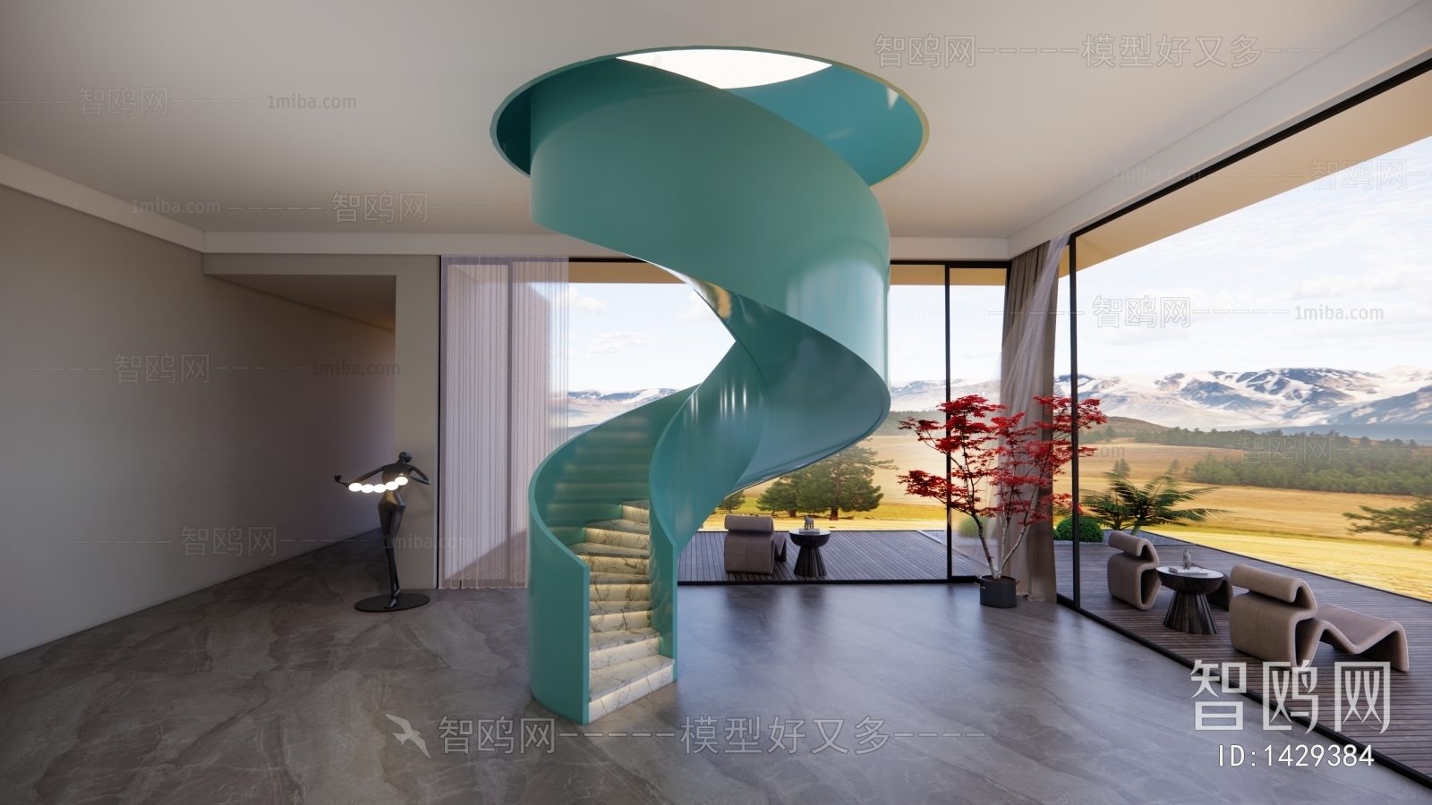 Modern New Chinese Style Stairwell