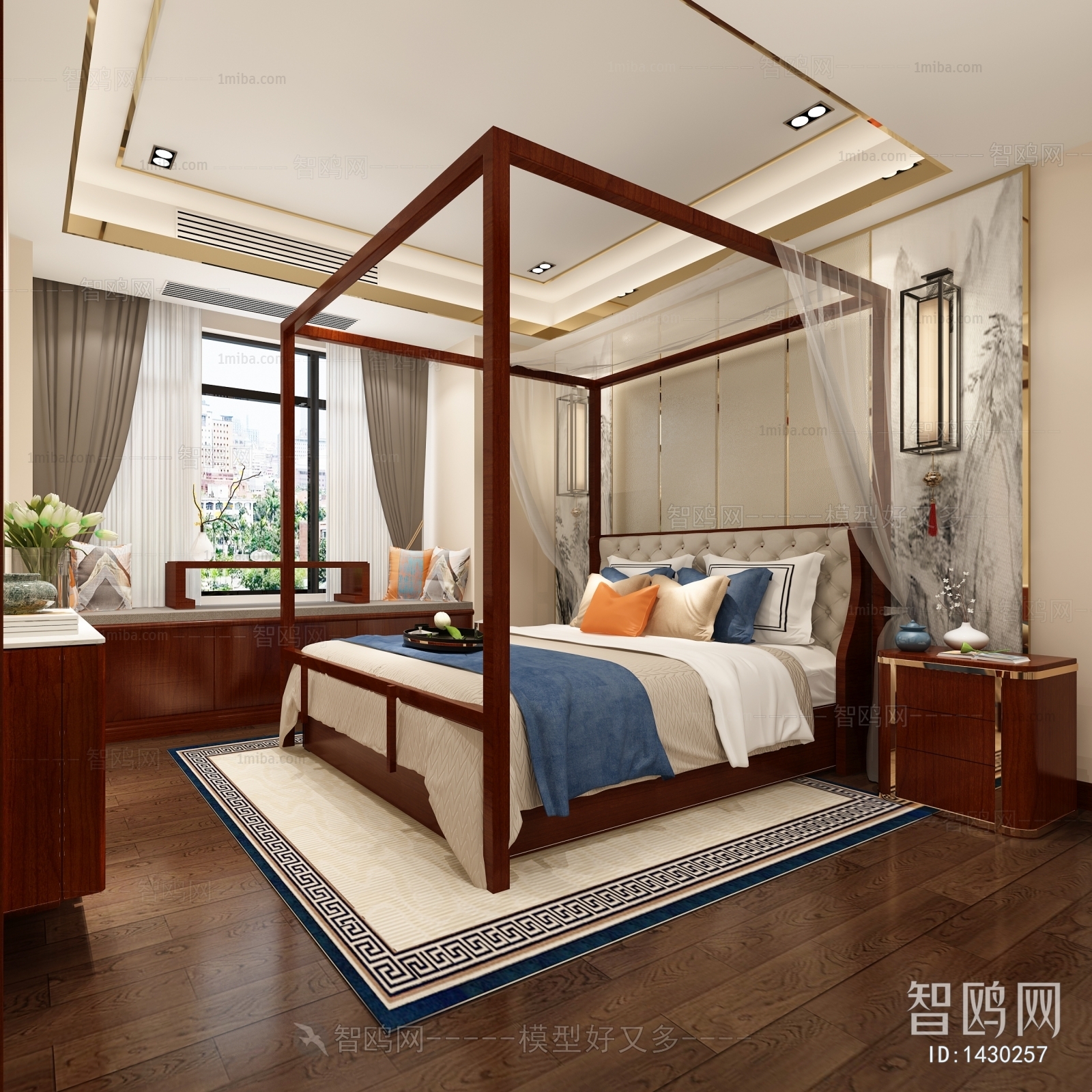 New Chinese Style Bedroom