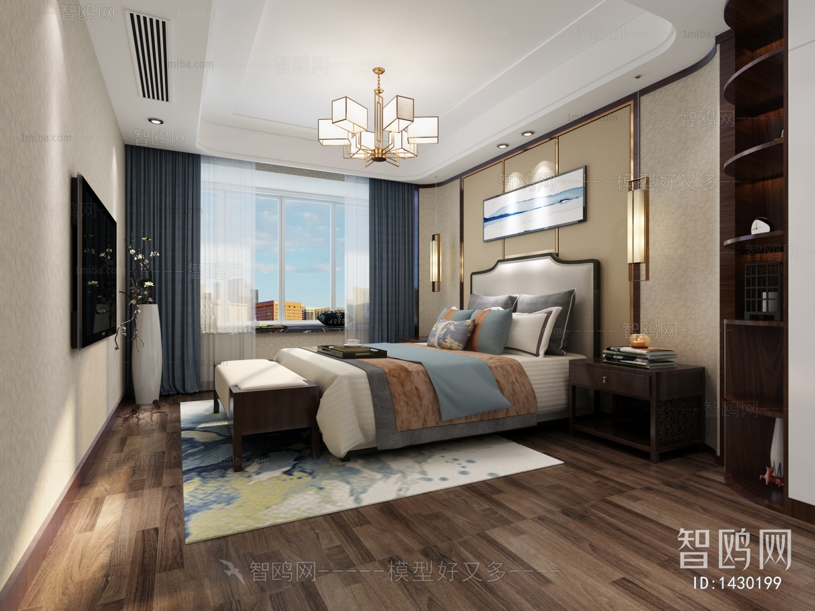 New Chinese Style Bedroom